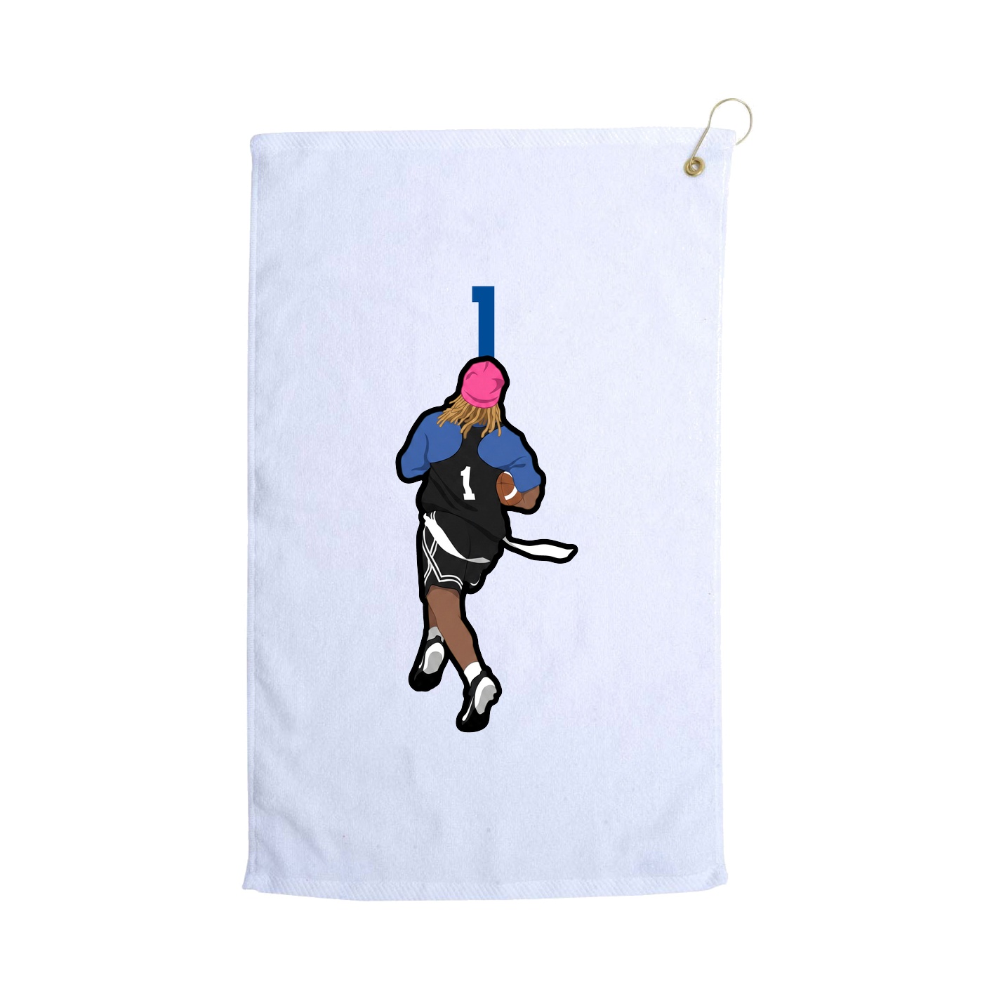 Golf Towel — Number Top in White