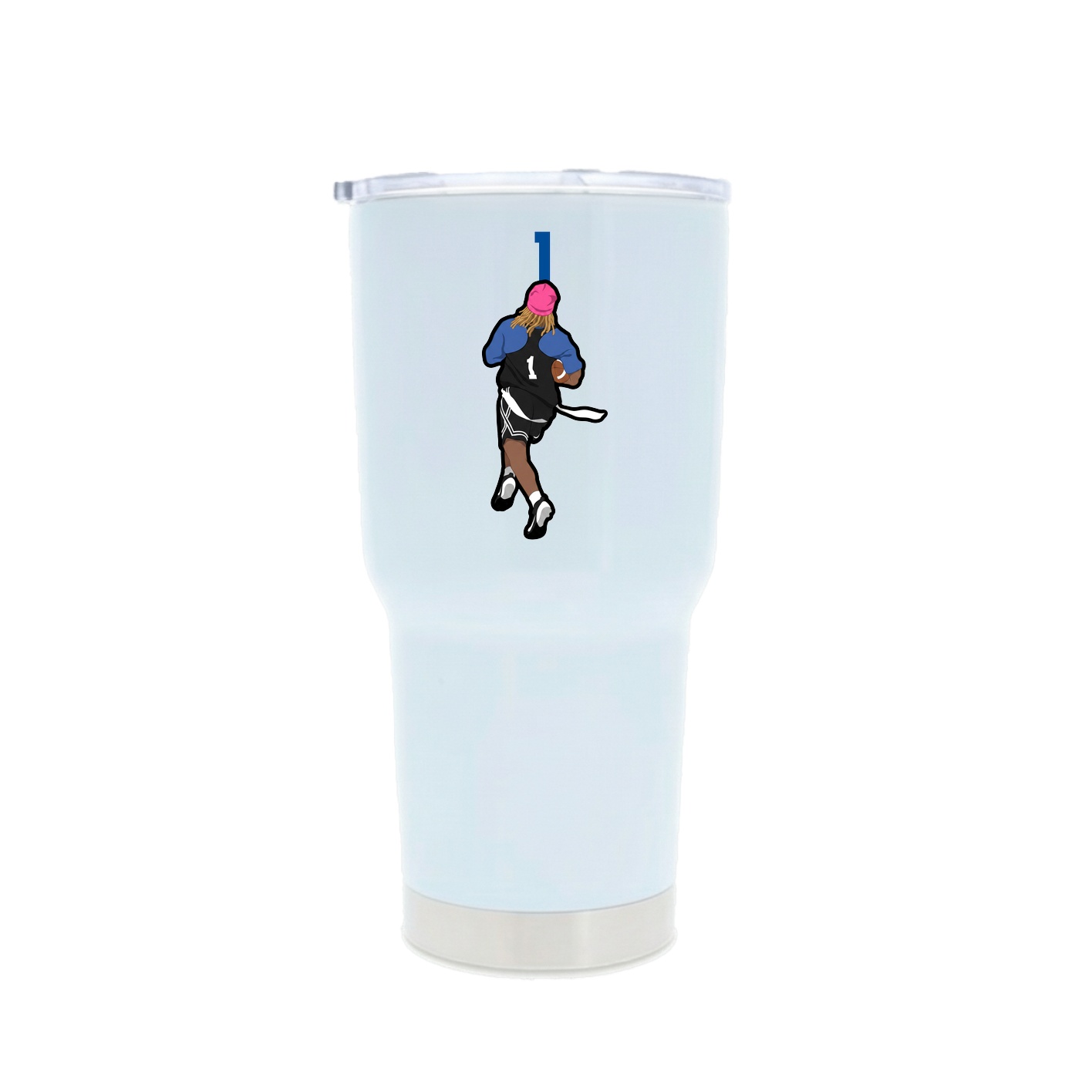 30oz Stainless Steel Tumbler — Number Top in White