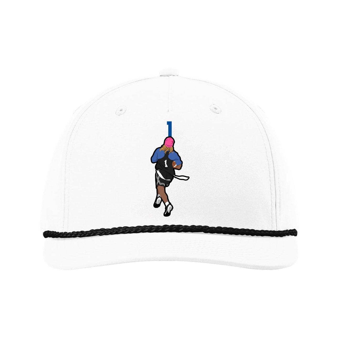 Five-Panel Classic Rope Cap — Number Top in White