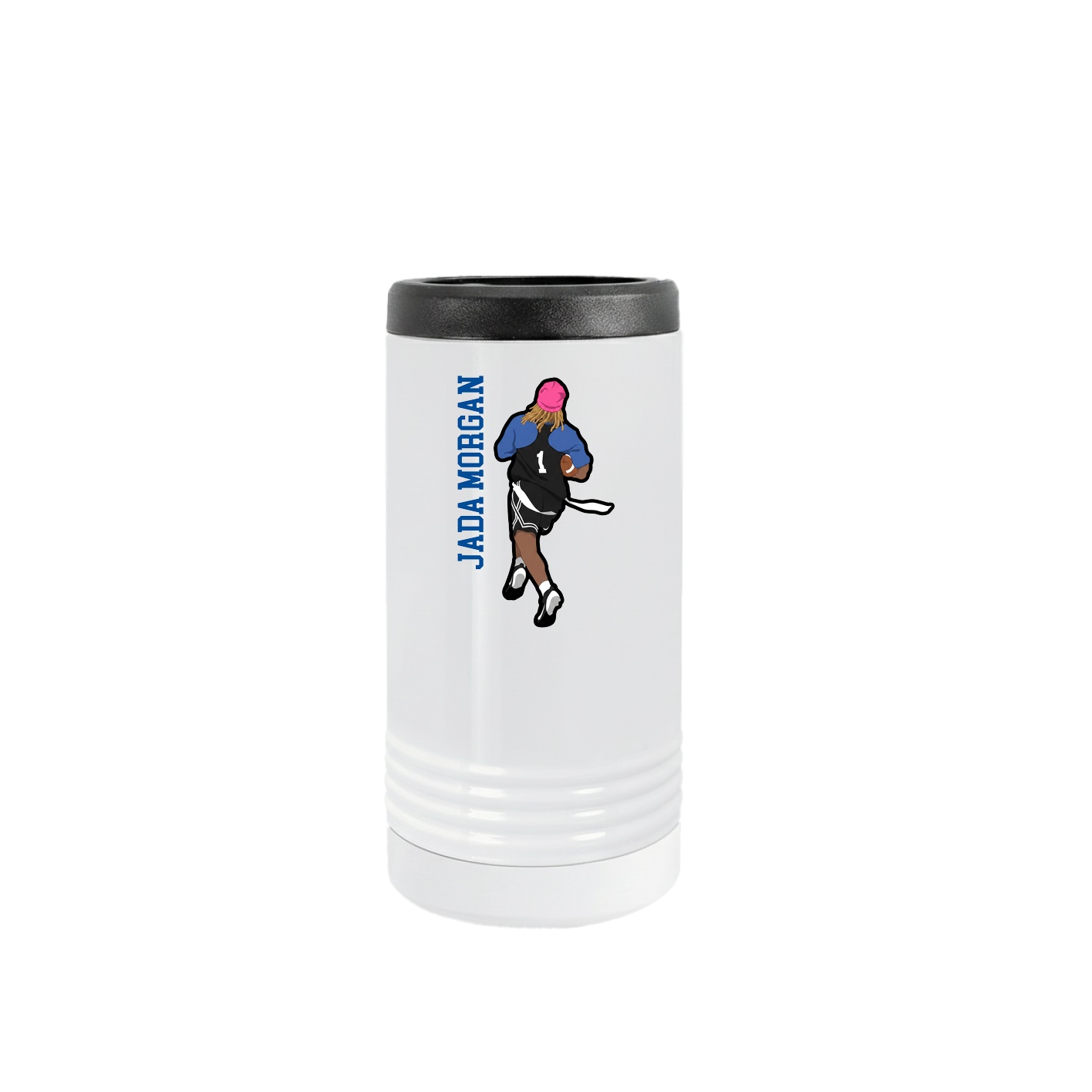 Slim Beverage Holder — Name Vertical in White