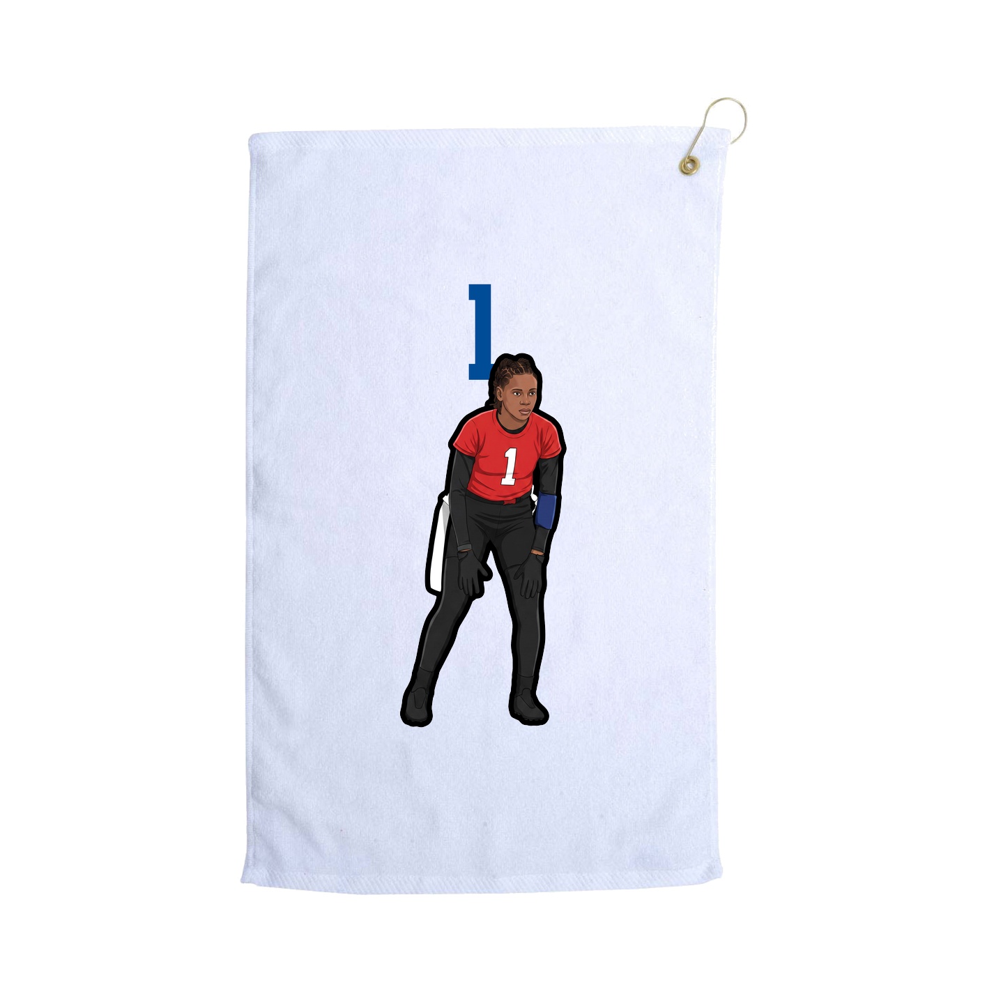 Golf Towel — Number Top in White