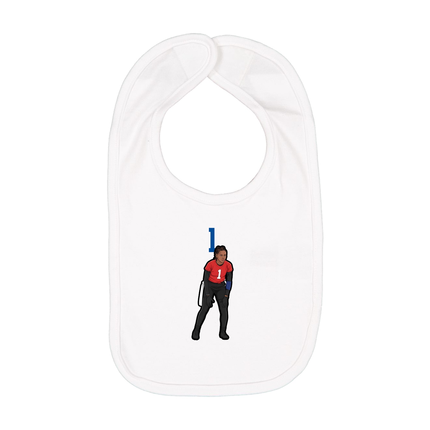 Infant Bib — Number Top in White