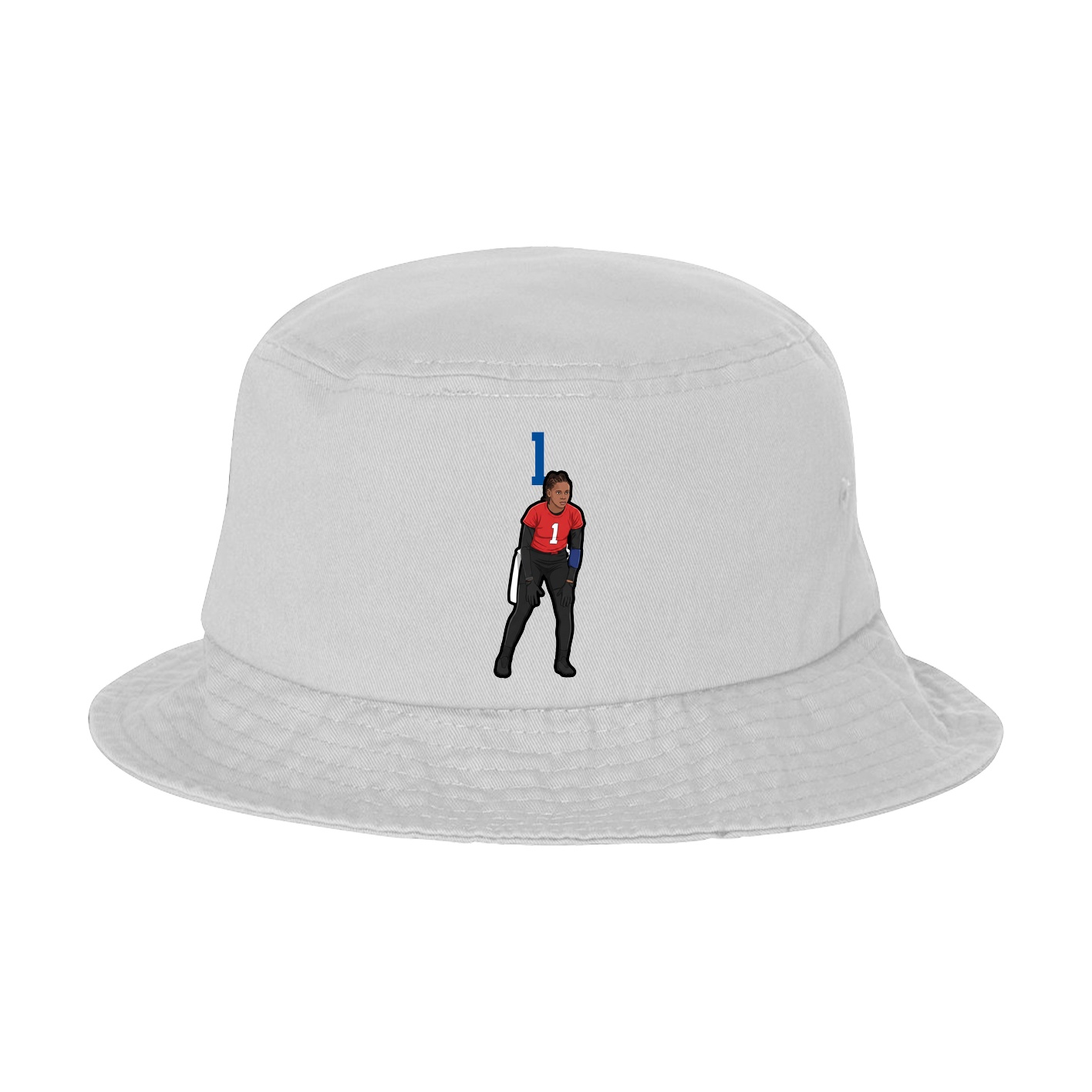 Bucket Cap — Number Top in White