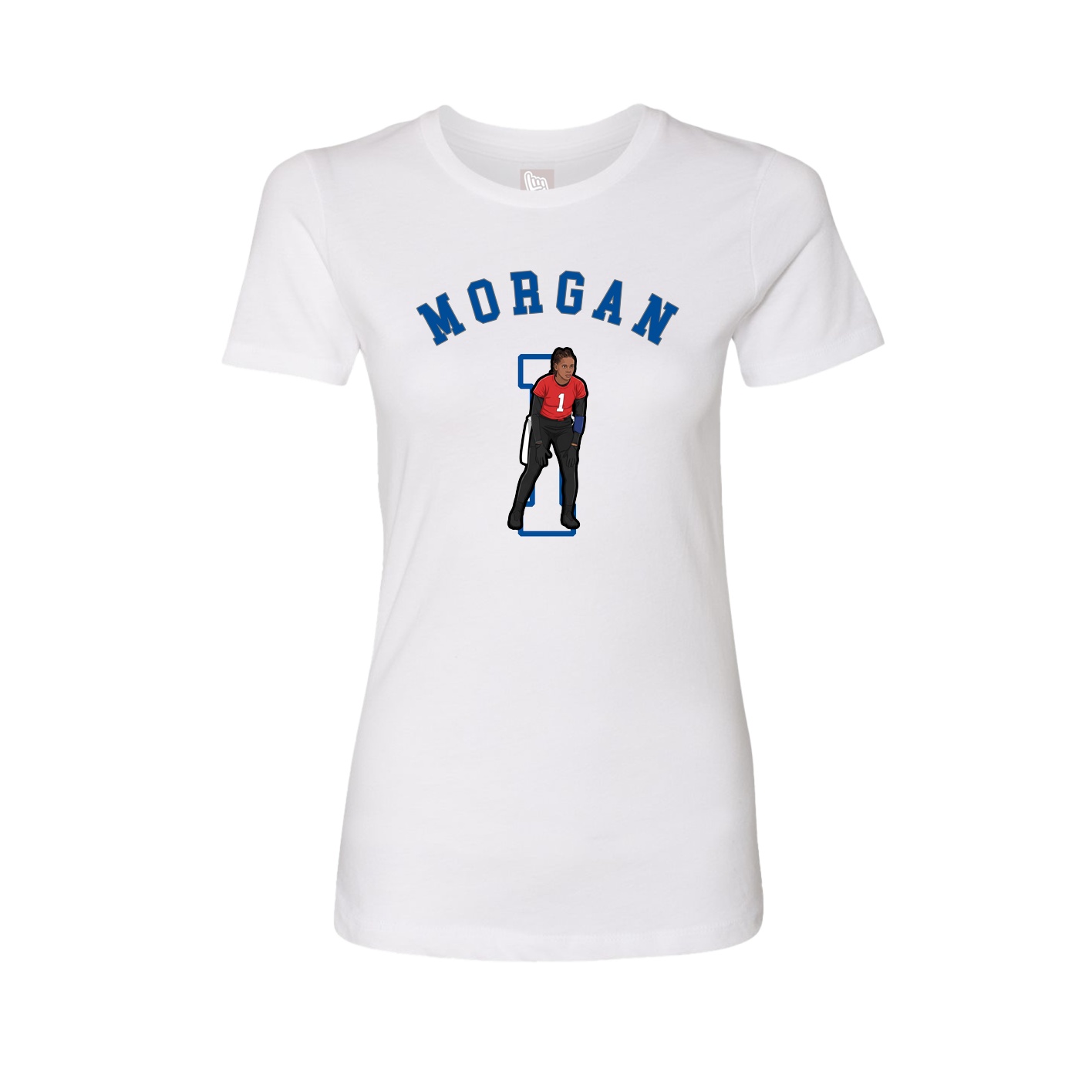 Fitted Women's Tee — Shirsey Arch in White