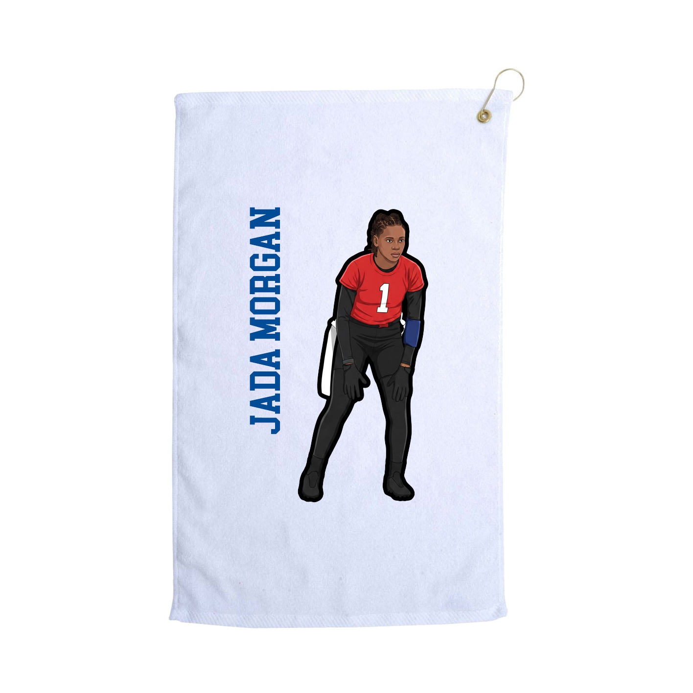 Golf Towel — Name Vertical in White