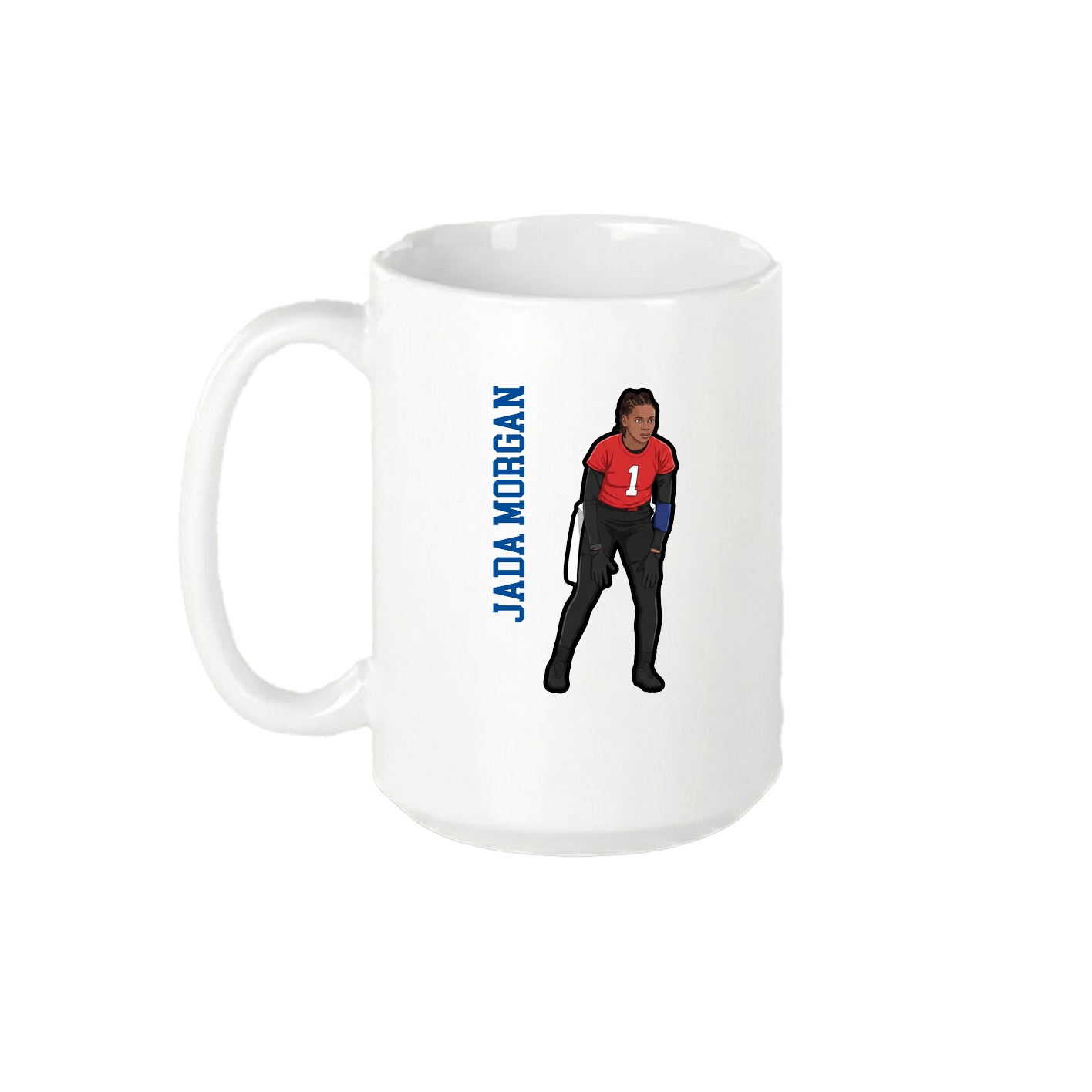 15oz Coffee Mug — Name Vertical in White