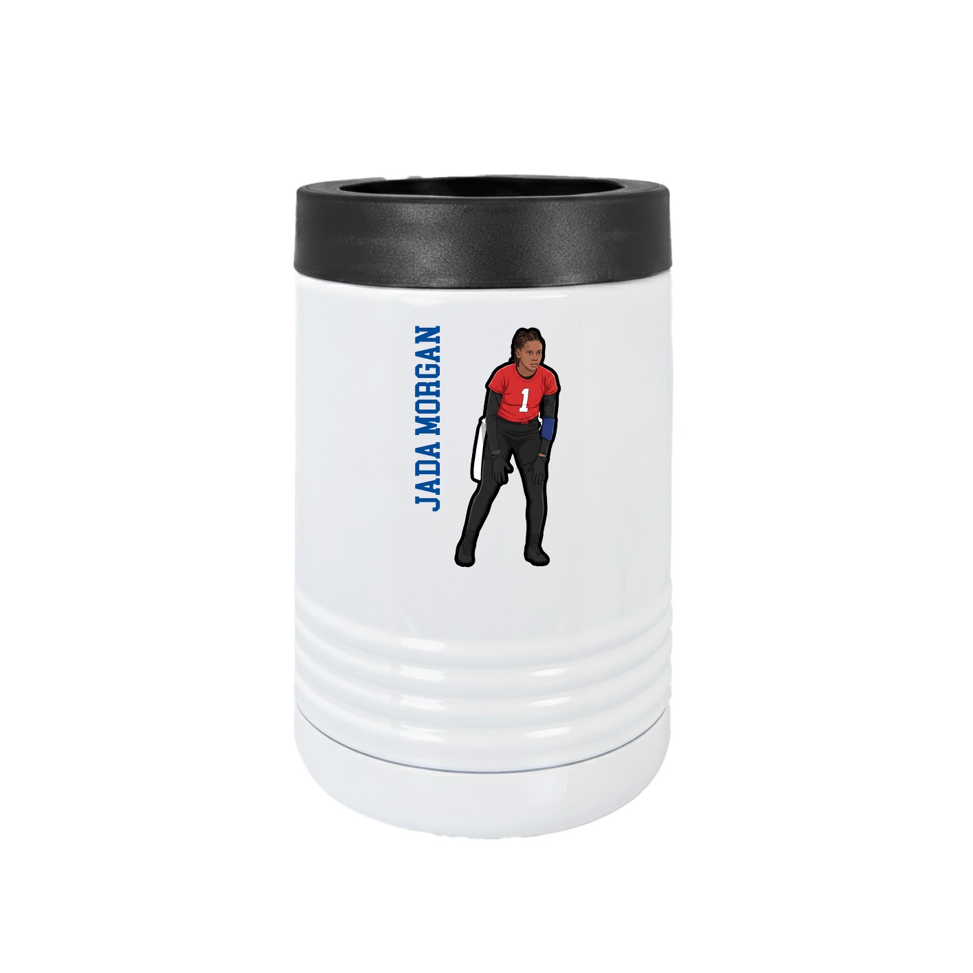 Beverage Holder — Name Vertical in White