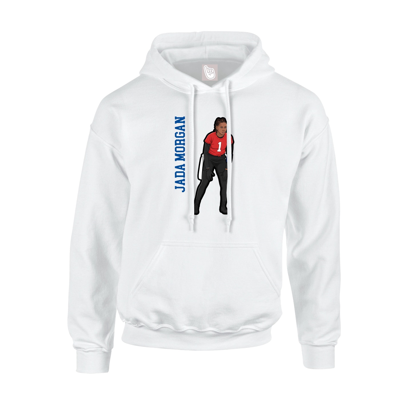Youth Hoodie — Name Vertical in White