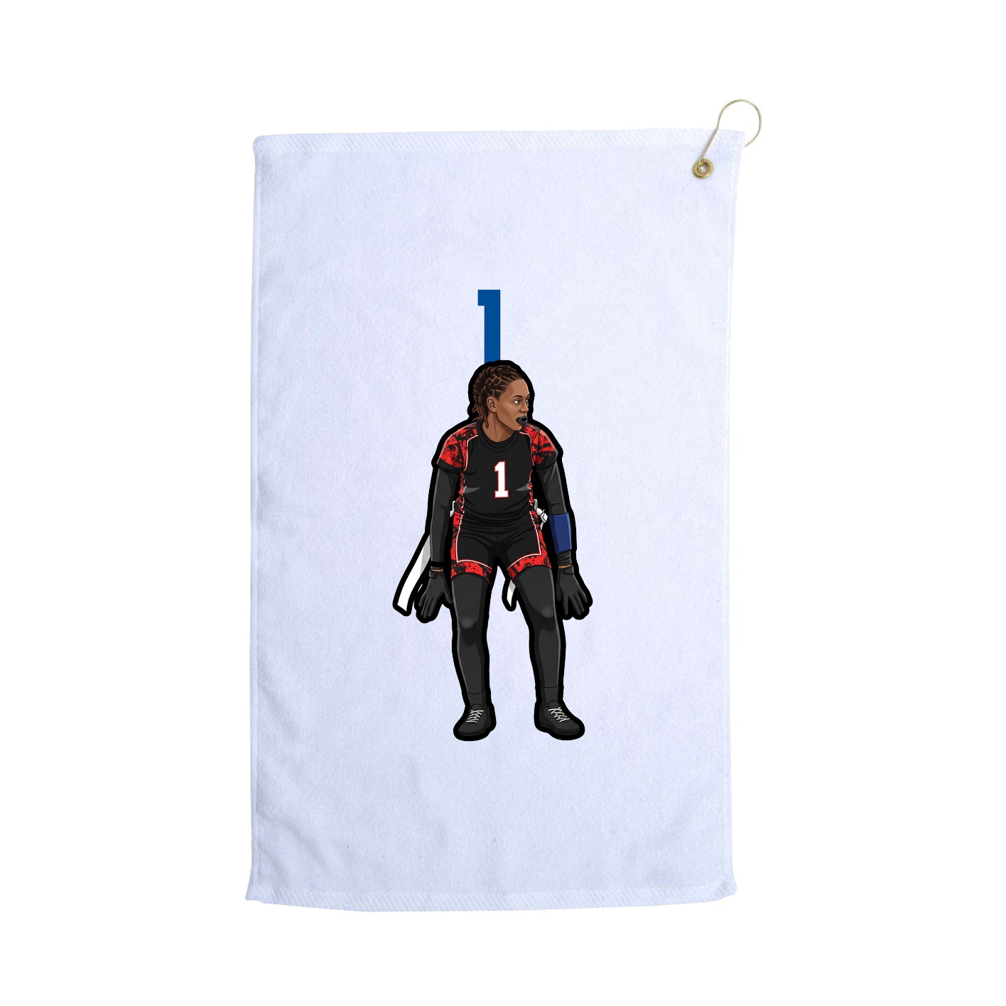 Golf Towel — Number Top in White
