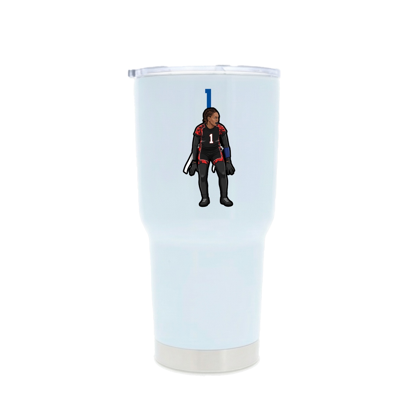 30oz Stainless Steel Tumbler — Number Top in White