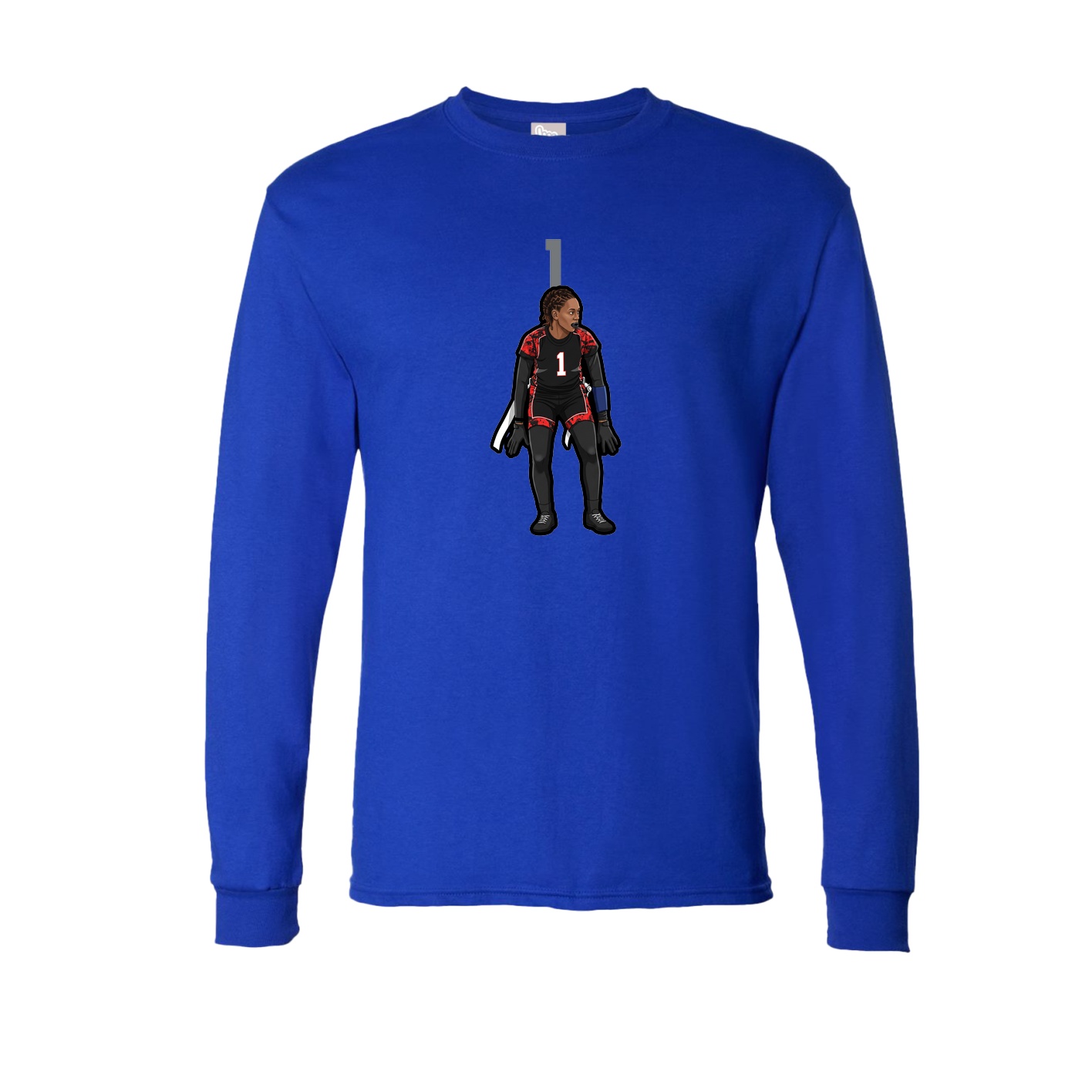 Long Sleeve Tee — Number Top in Royal