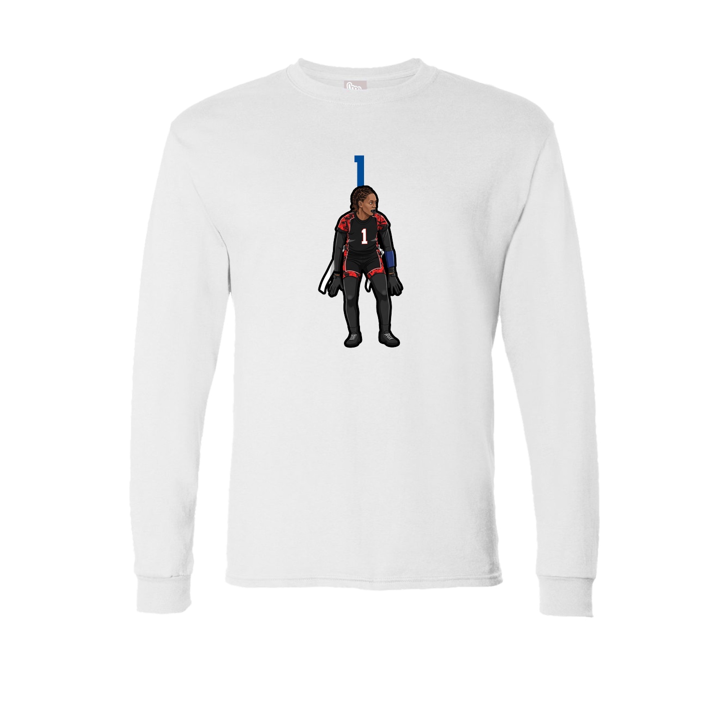 Long Sleeve Tee — Number Top in White