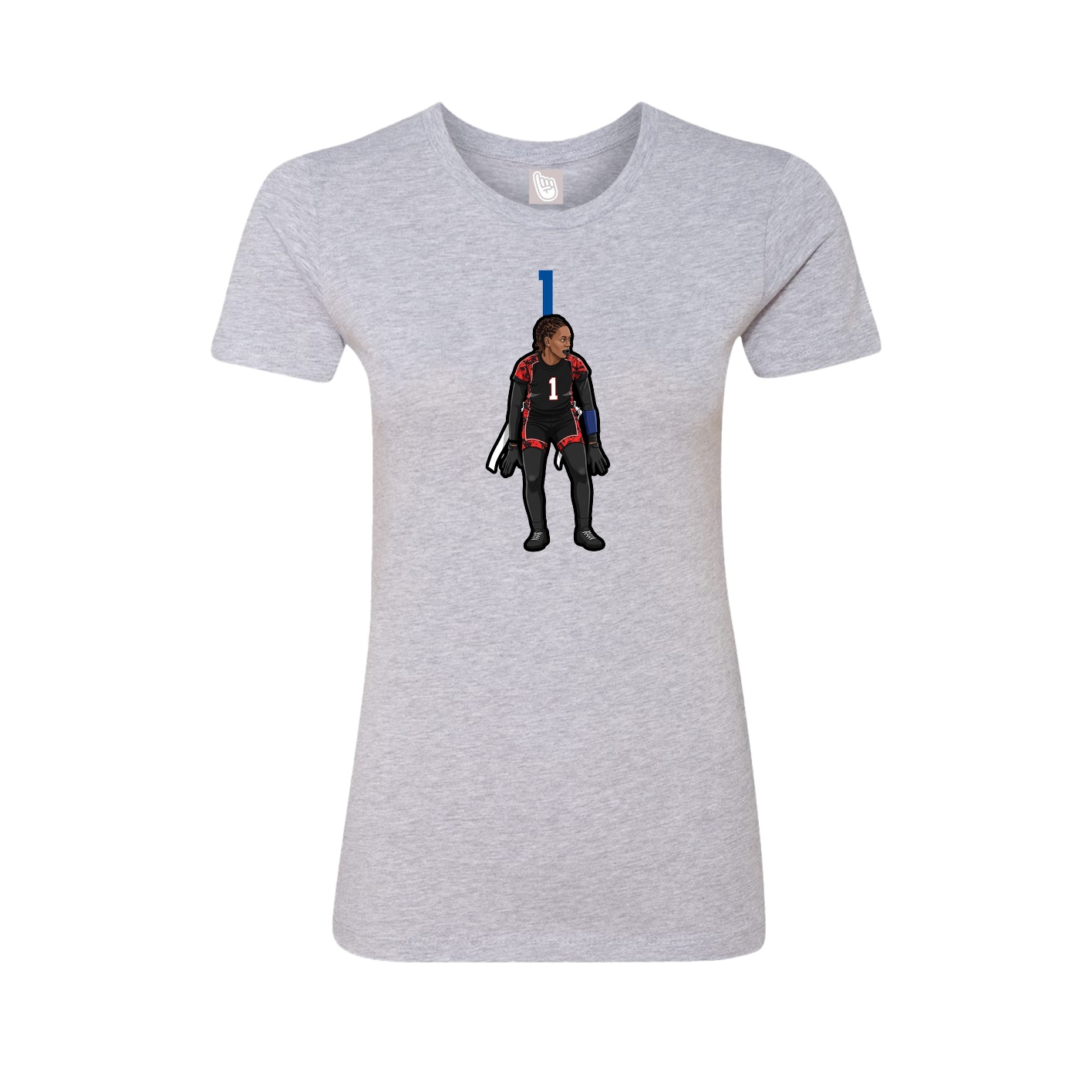 Womens Tee — Number Top in Grey