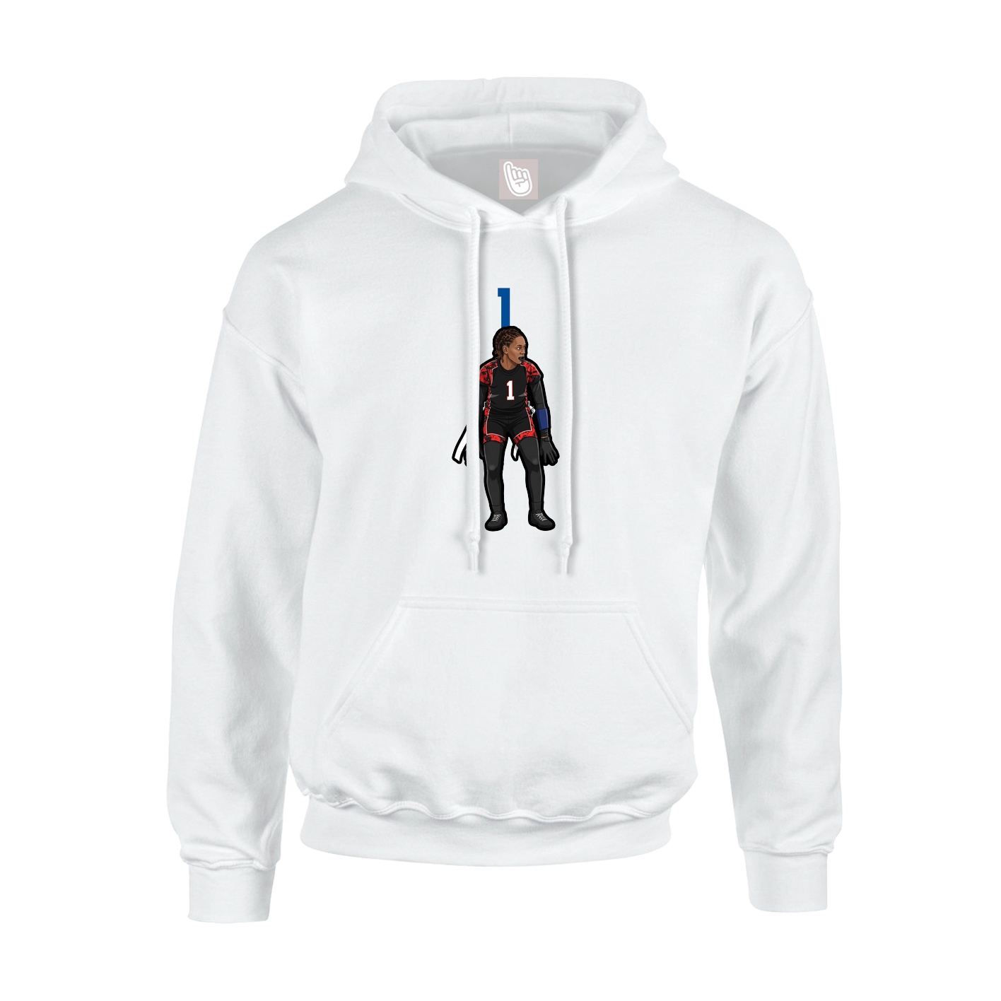 Youth Hoodie — Number Top in White