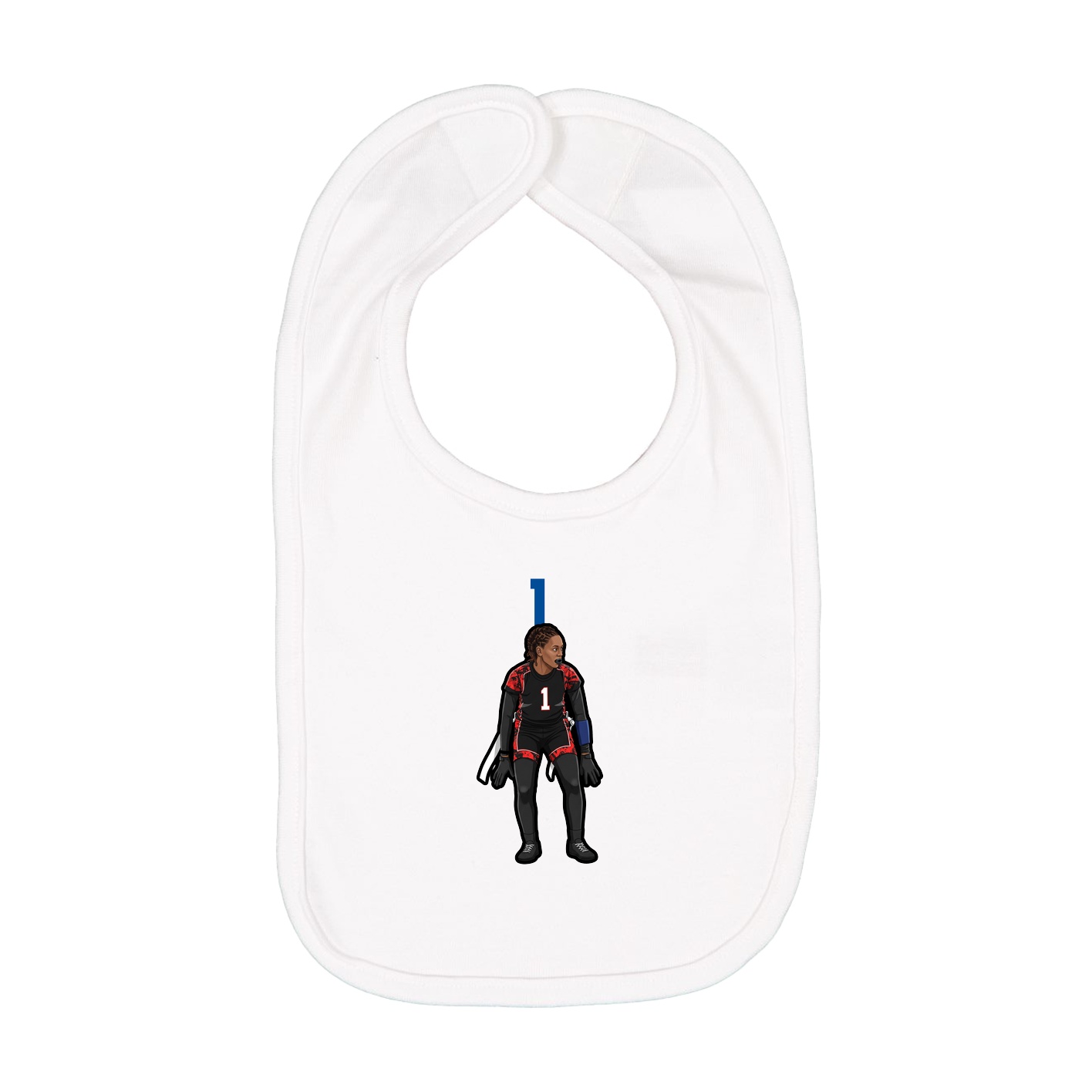 Infant Bib — Number Top in White
