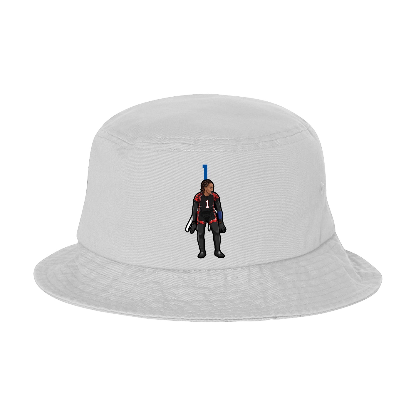 Bucket Cap — Number Top in White