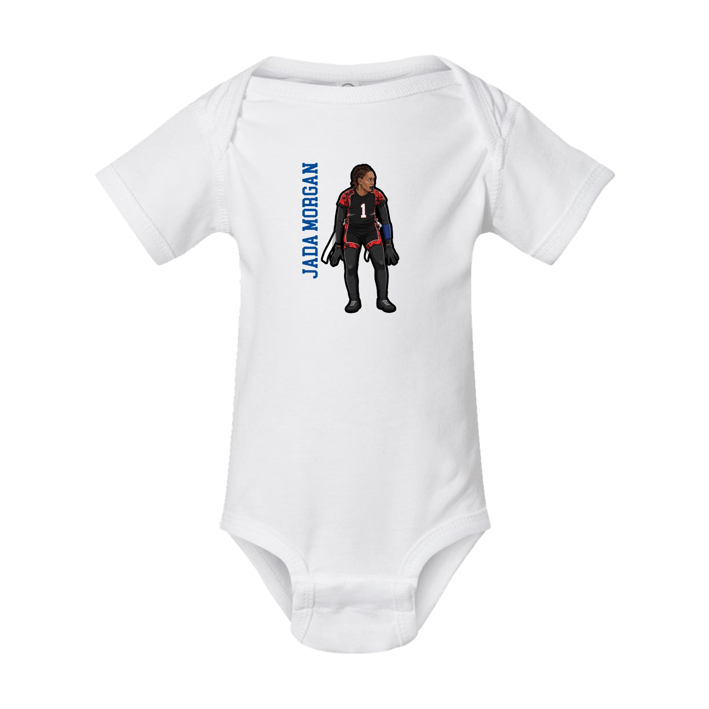 Baby Onesie — Name Vertical in White