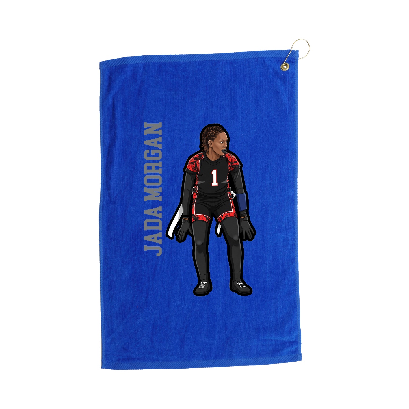 Golf Towel — Name Vertical in Royal