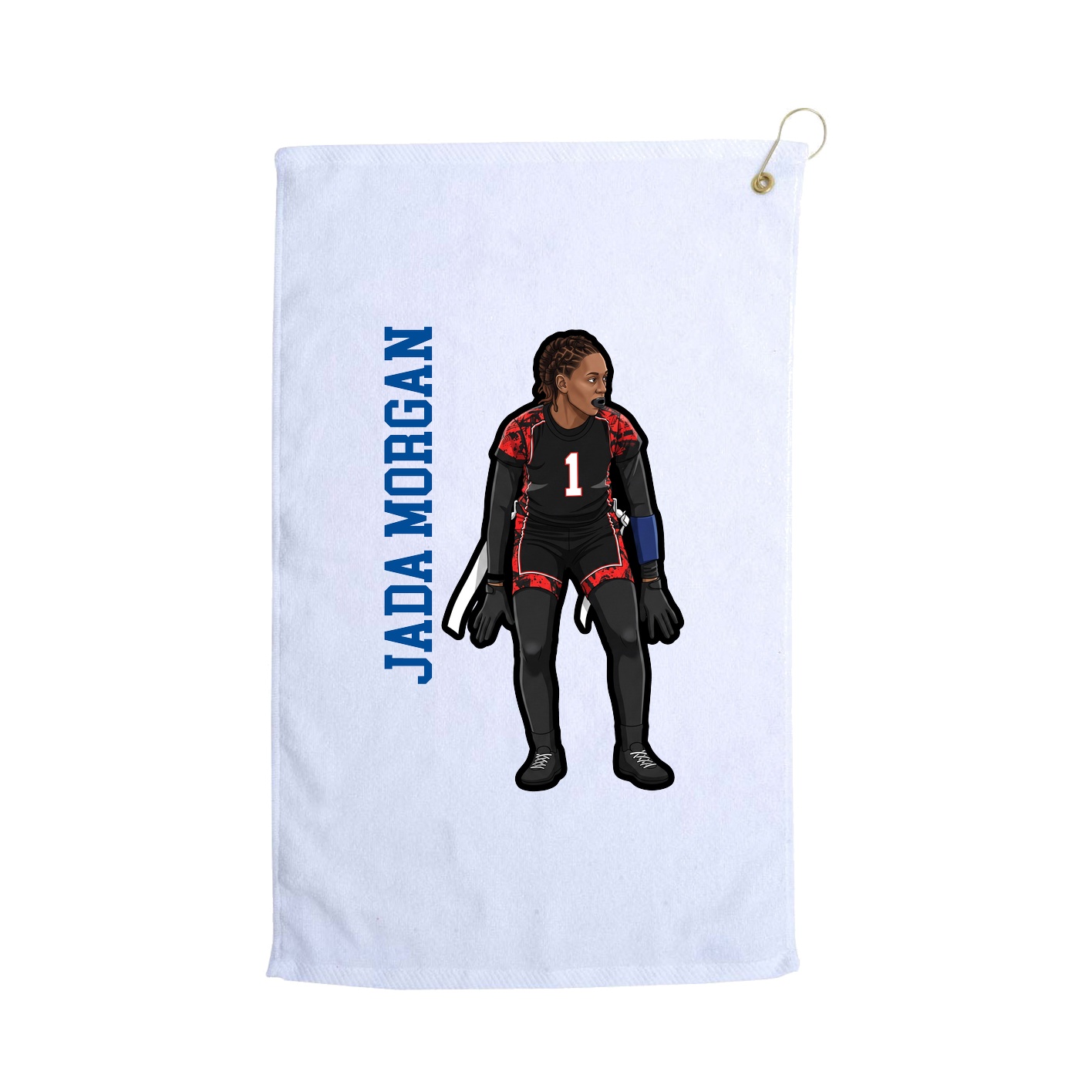 Golf Towel — Name Vertical in White