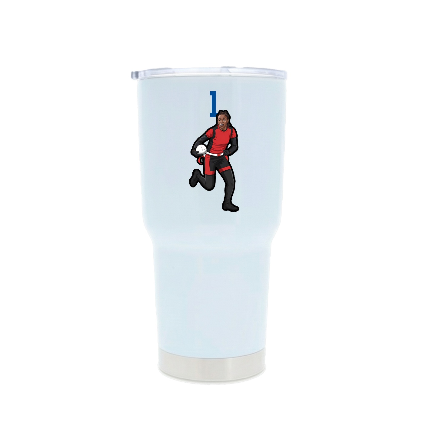 30oz Stainless Steel Tumbler — Number Top in White