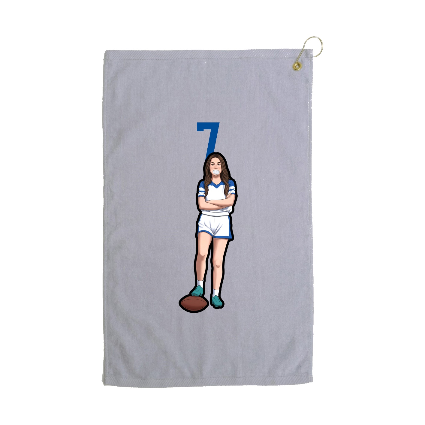 Golf Towel — Number Top in Grey