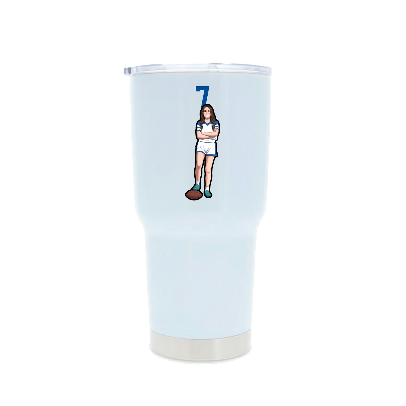 30oz Stainless Steel Tumbler — Number Top in White