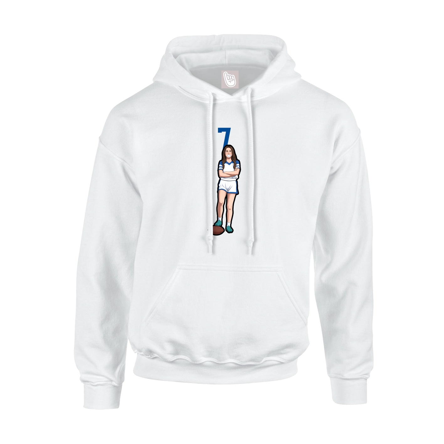 Youth Hoodie — Number Top in White