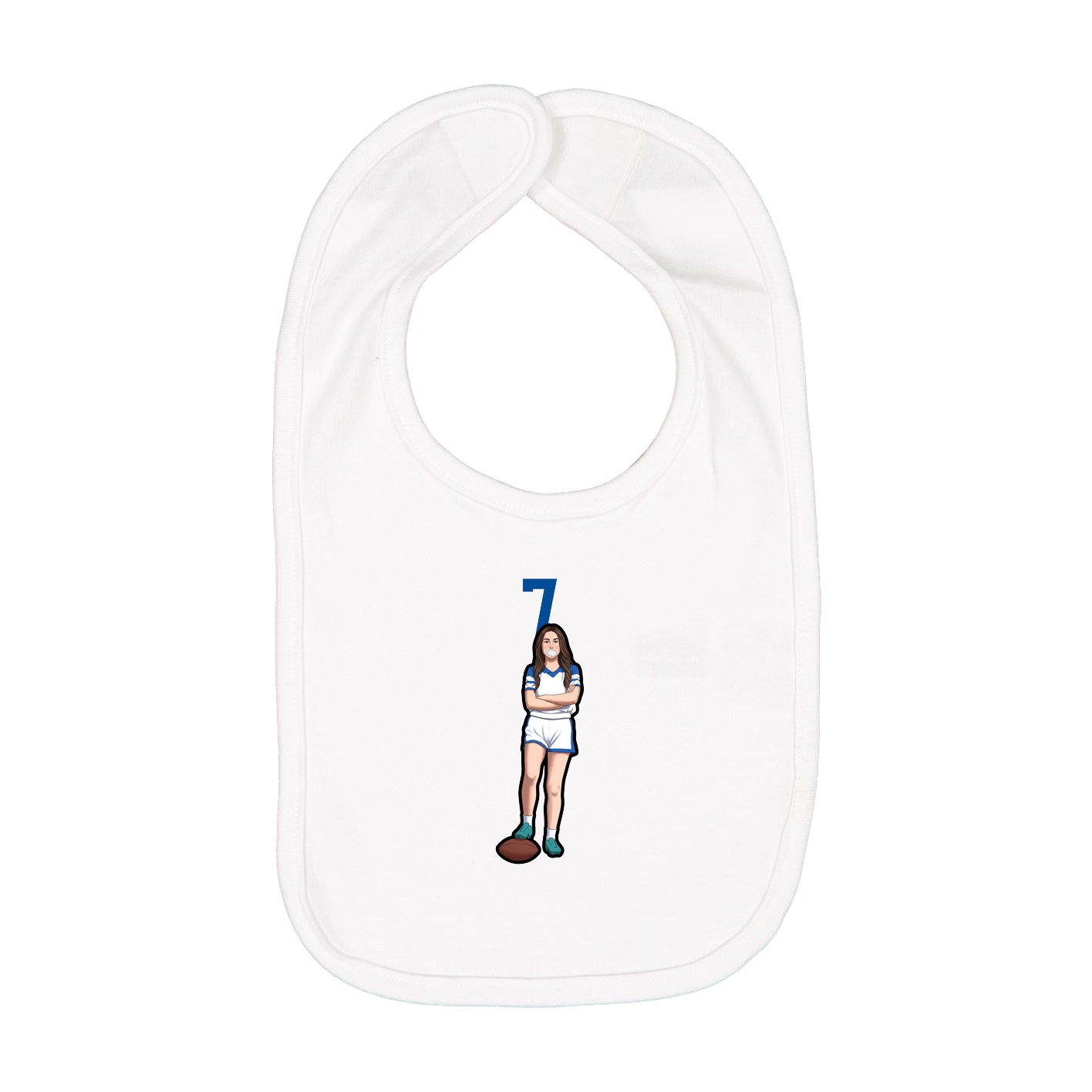 Infant Bib — Number Top in White
