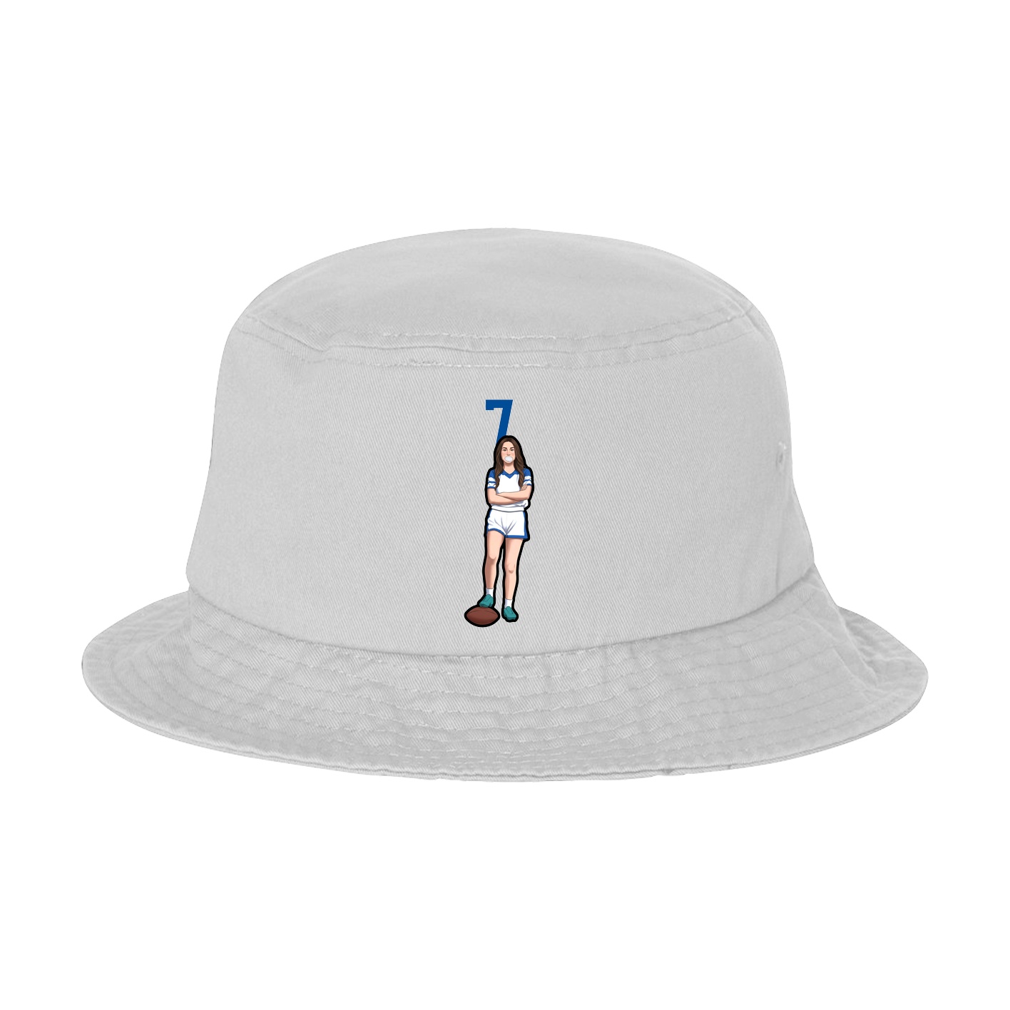 Bucket Cap — Number Top in White