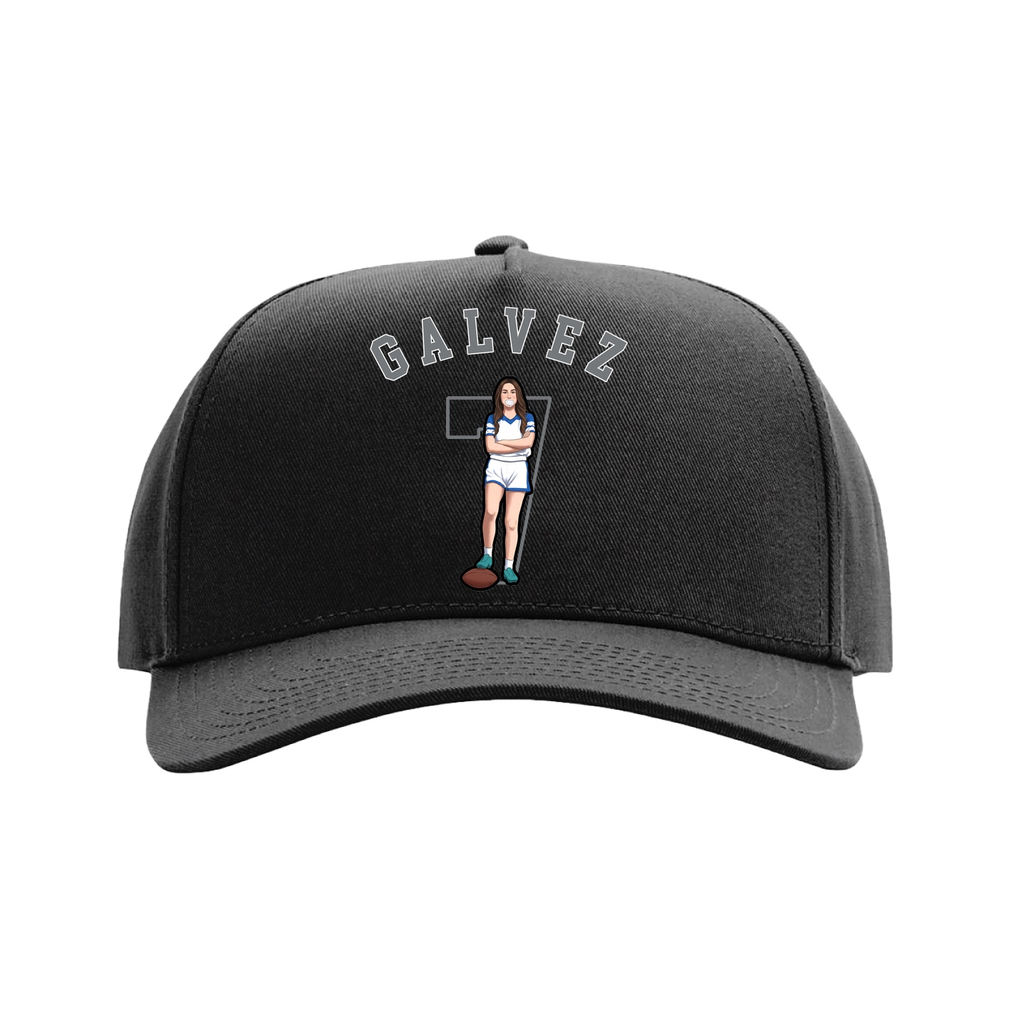 Full Fabric Five-Panel Champ Cap — Shirsey Arch in Black