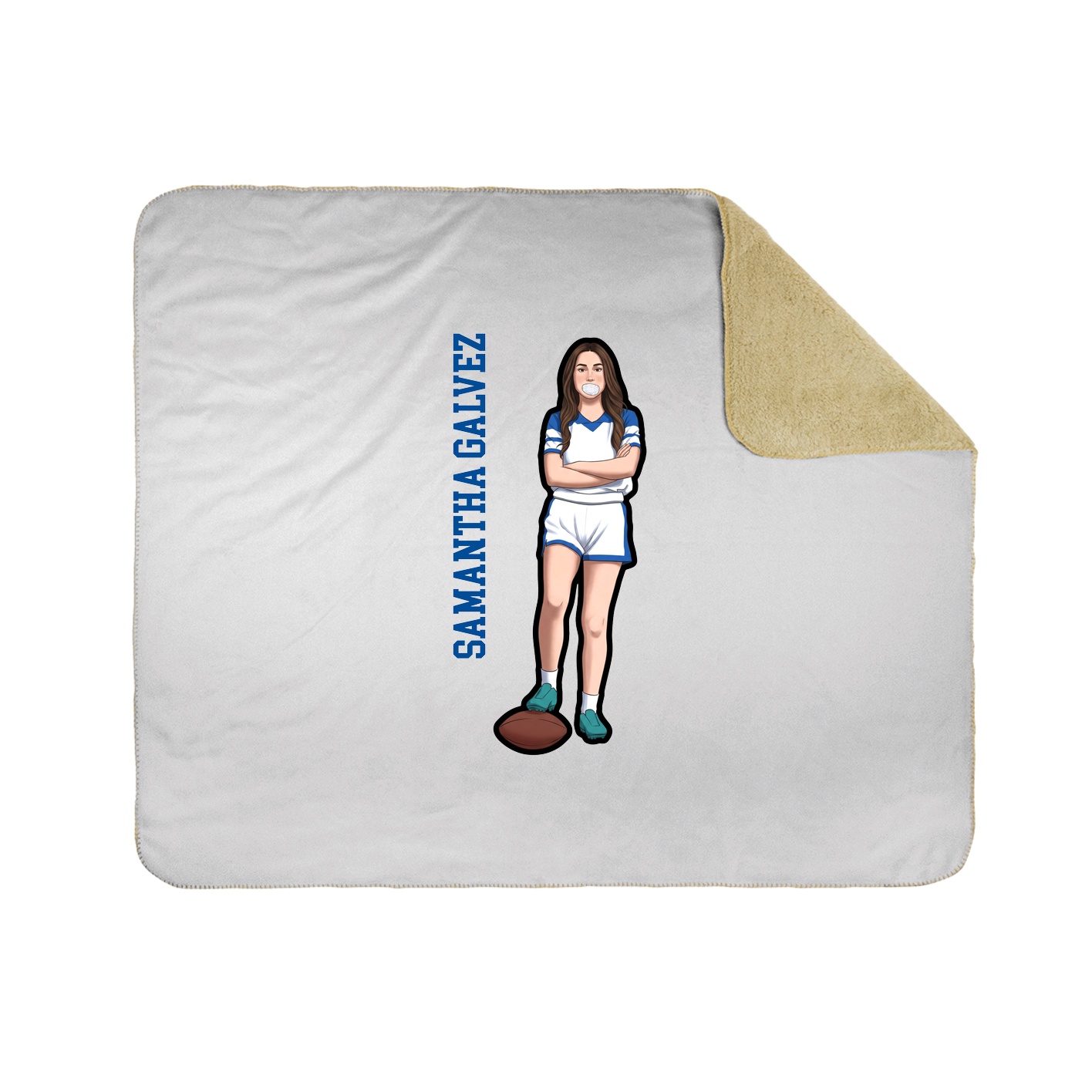 Throw Blanket — Name Vertical in White