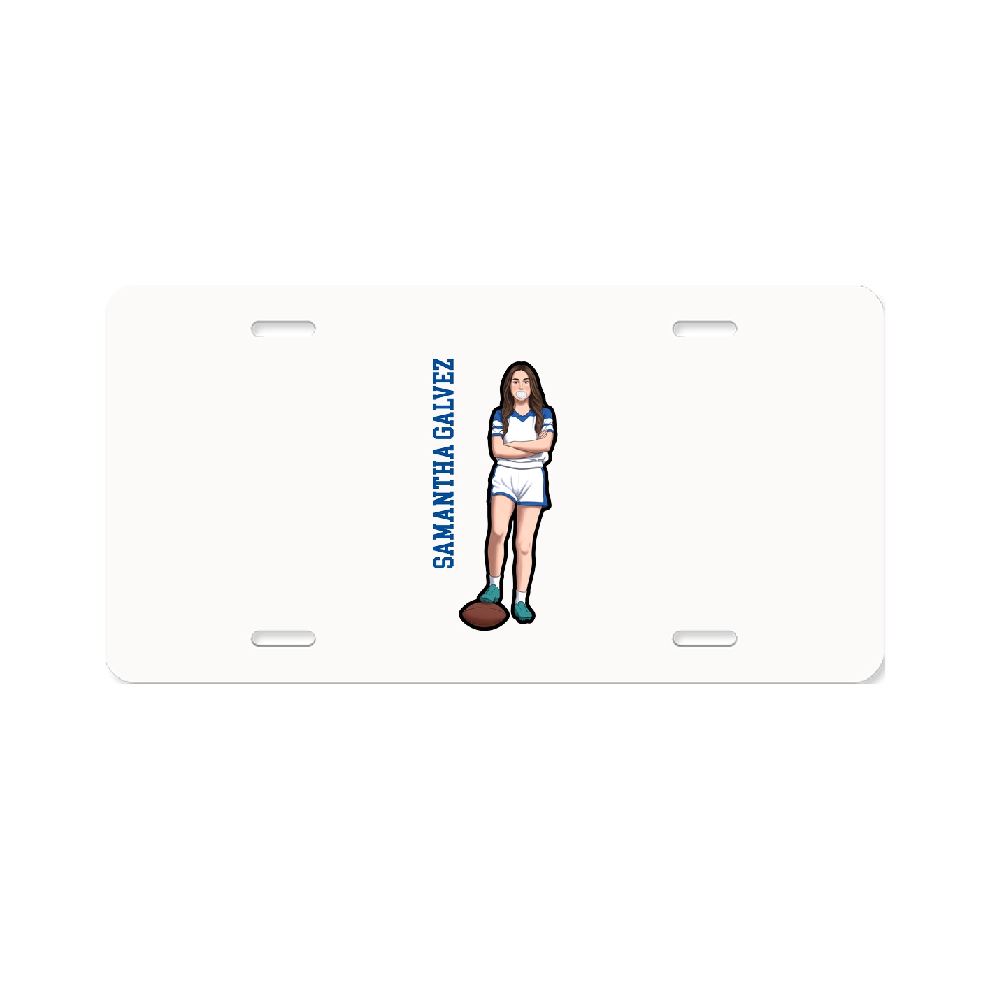 License Plate — Name Vertical in Classic