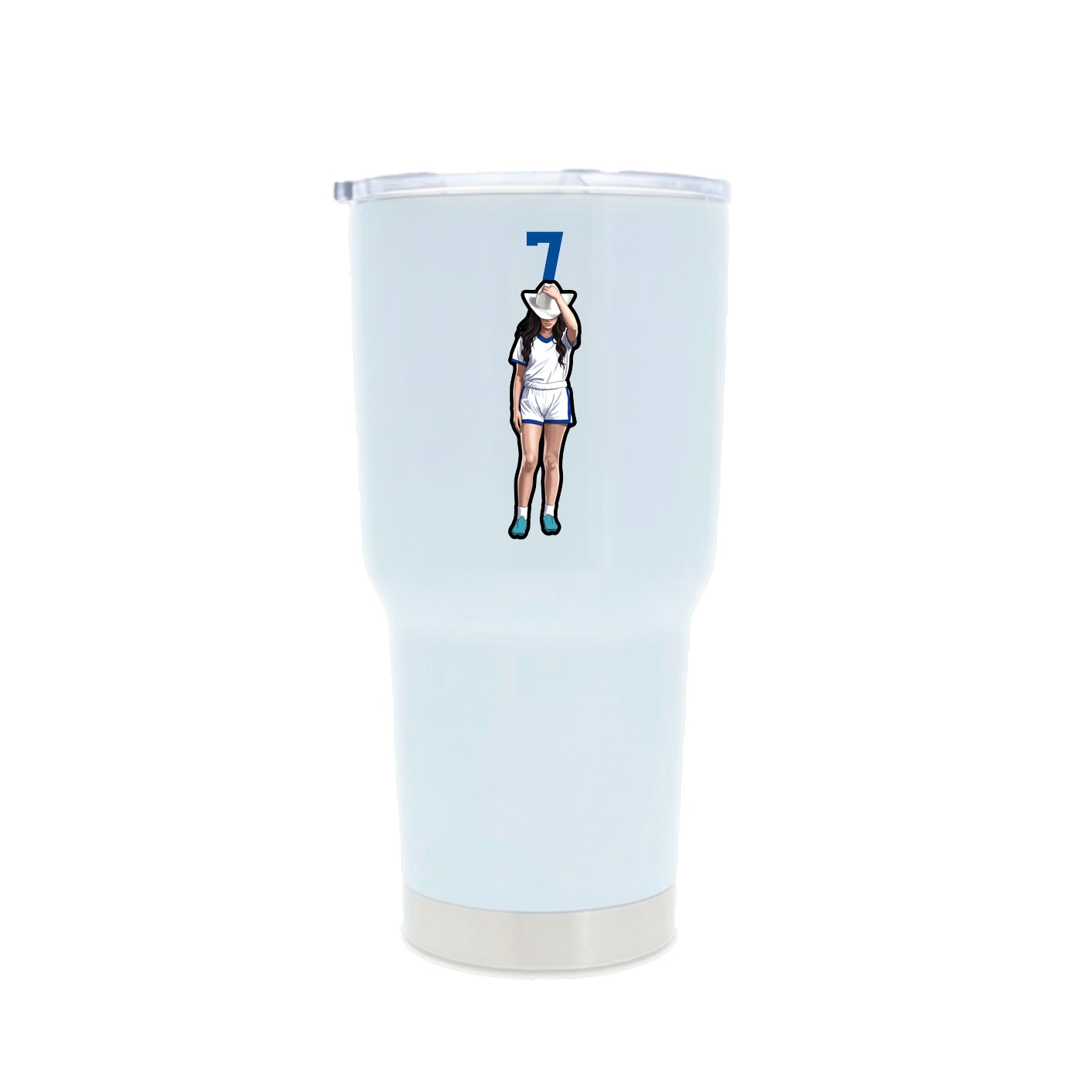 30oz Stainless Steel Tumbler — Number Top in White