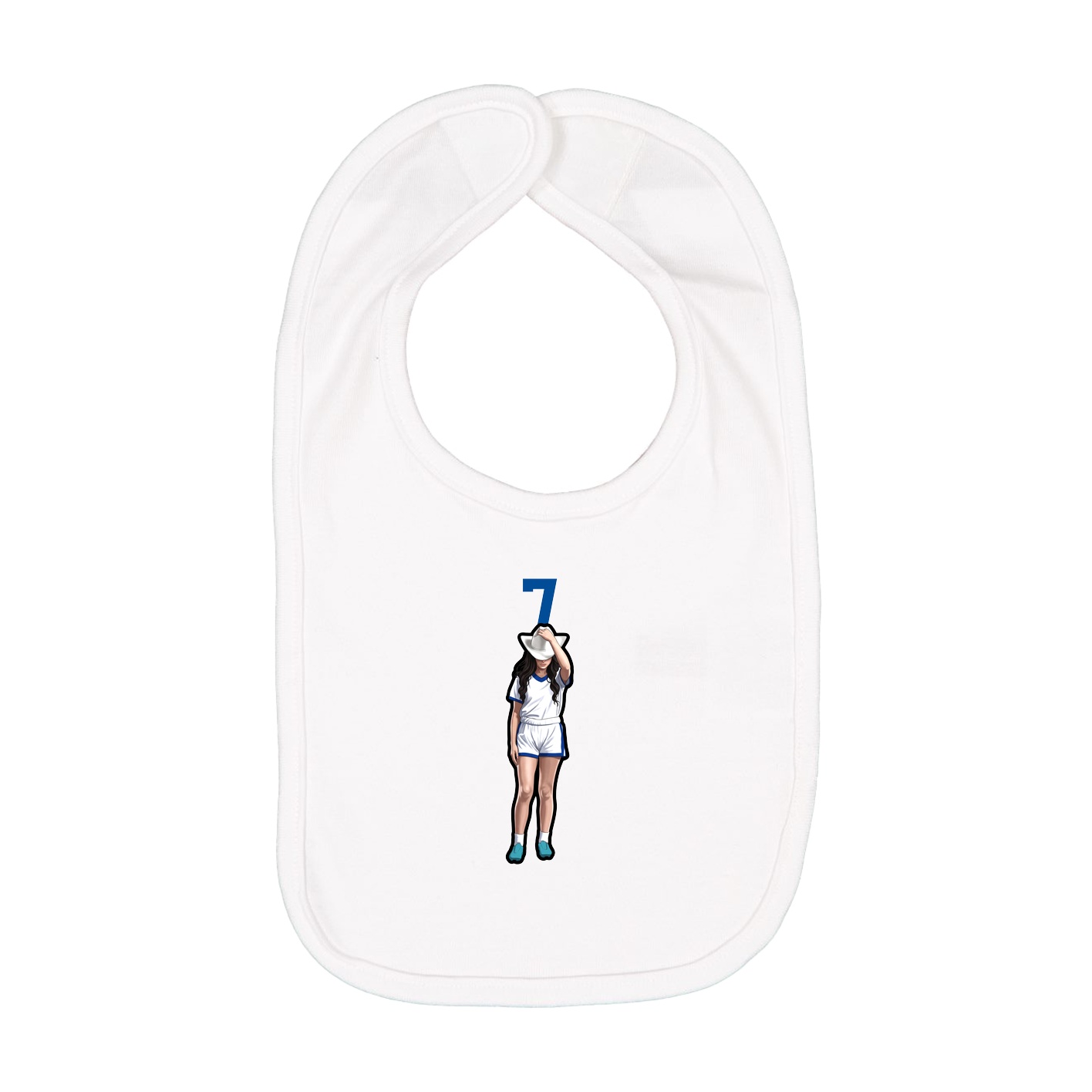 Infant Bib — Number Top in White