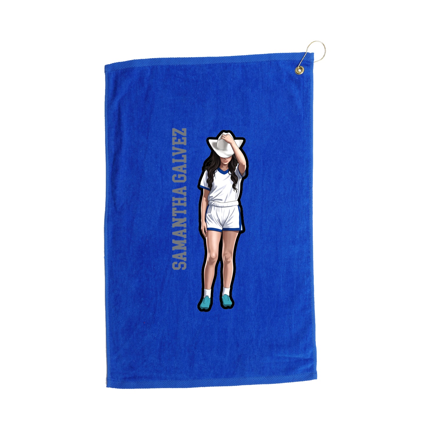 Golf Towel — Name Vertical in Royal
