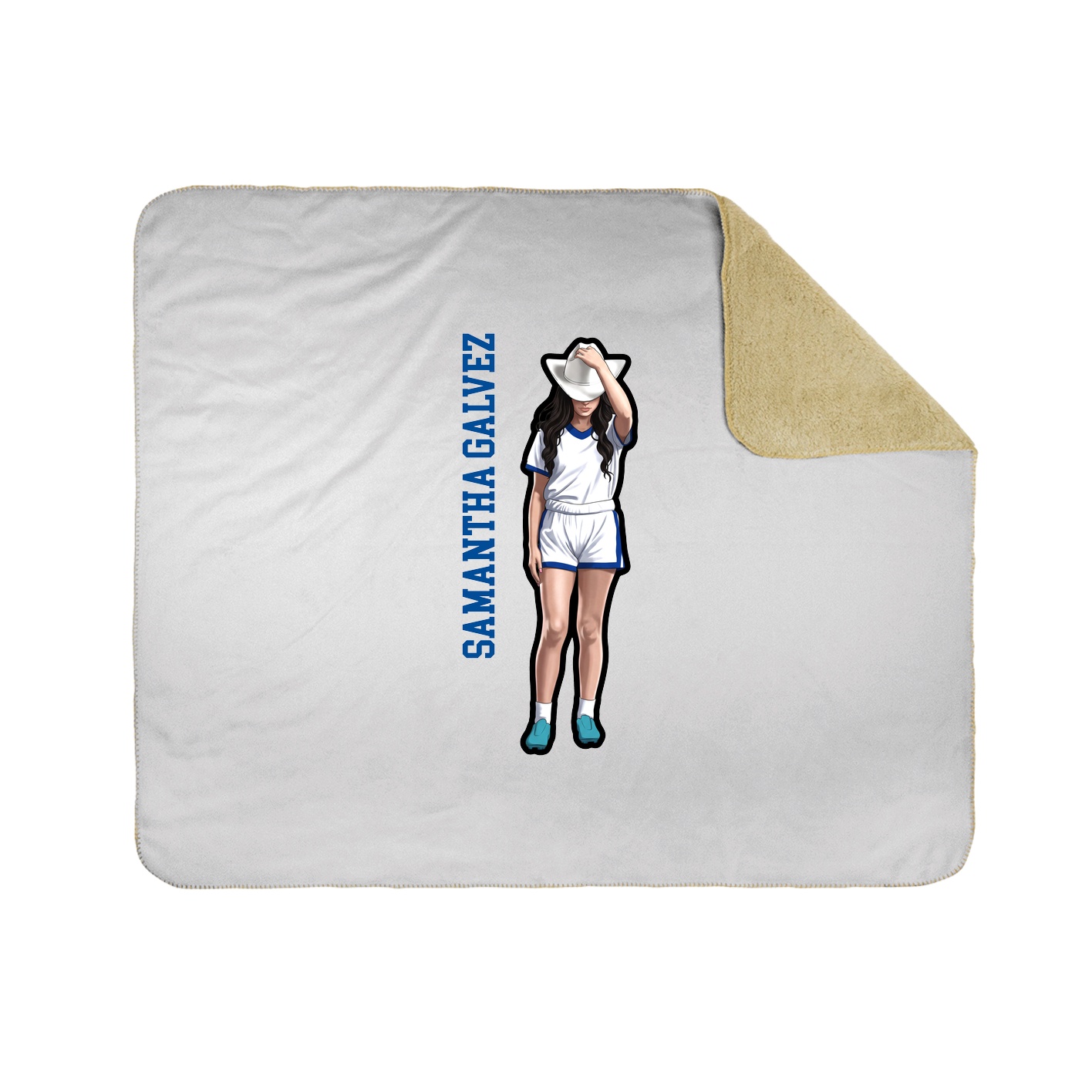Throw Blanket — Name Vertical in White