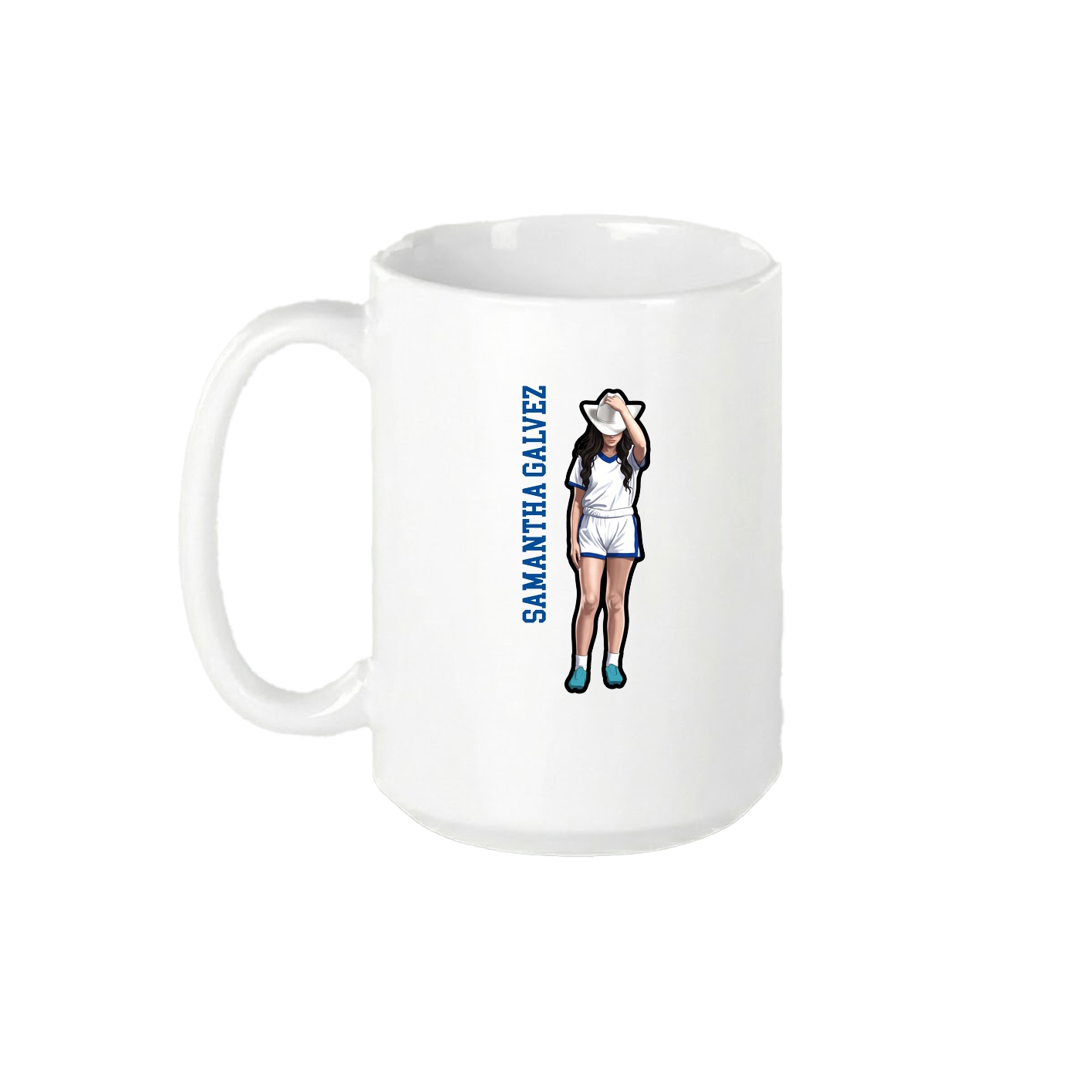 15oz Coffee Mug — Name Vertical in White