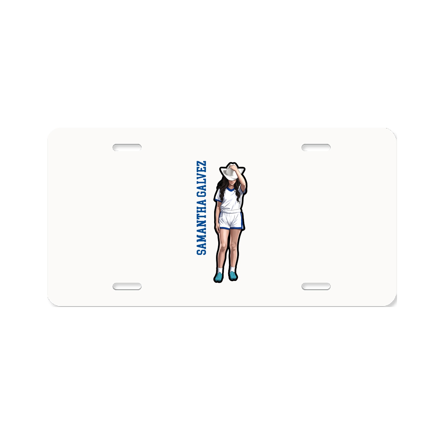 License Plate — Name Vertical in Classic