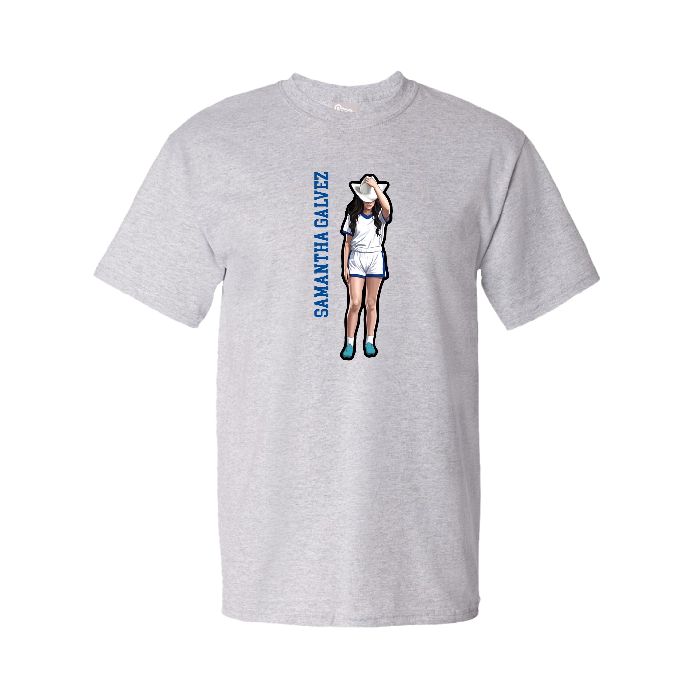 Youth Tee — Name Vertical in Grey