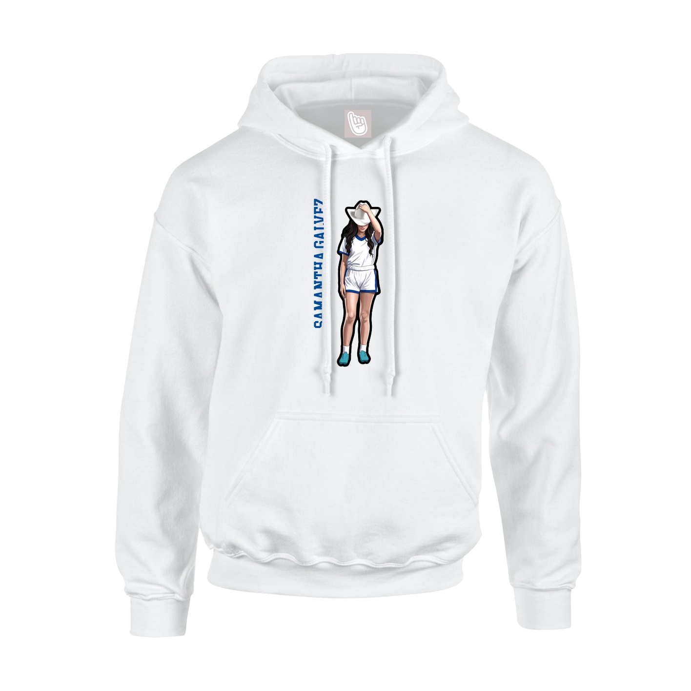 Hoodie — Name Vertical in White