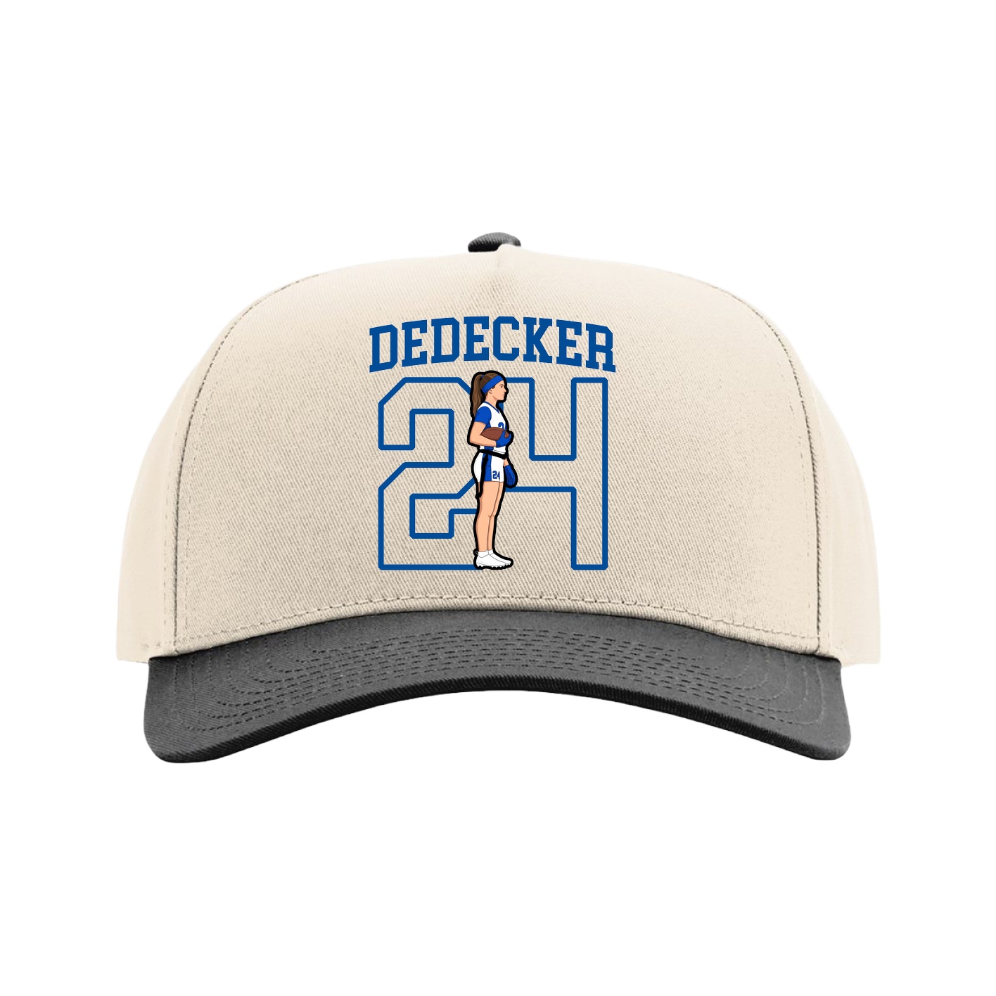 Full Fabric Five-Panel Champ Cap — Shirsey in Cream/Black