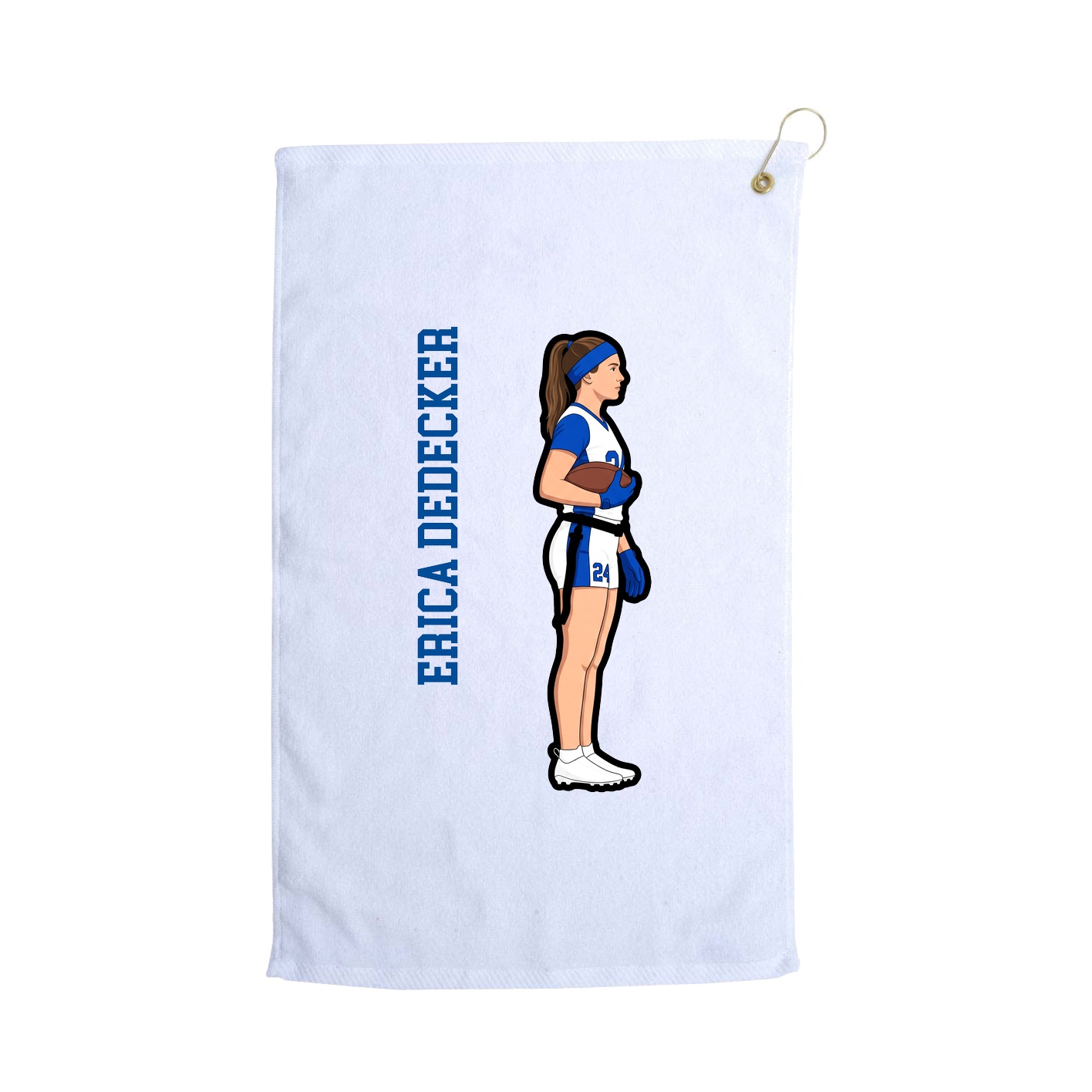 Golf Towel — Name Vertical in White
