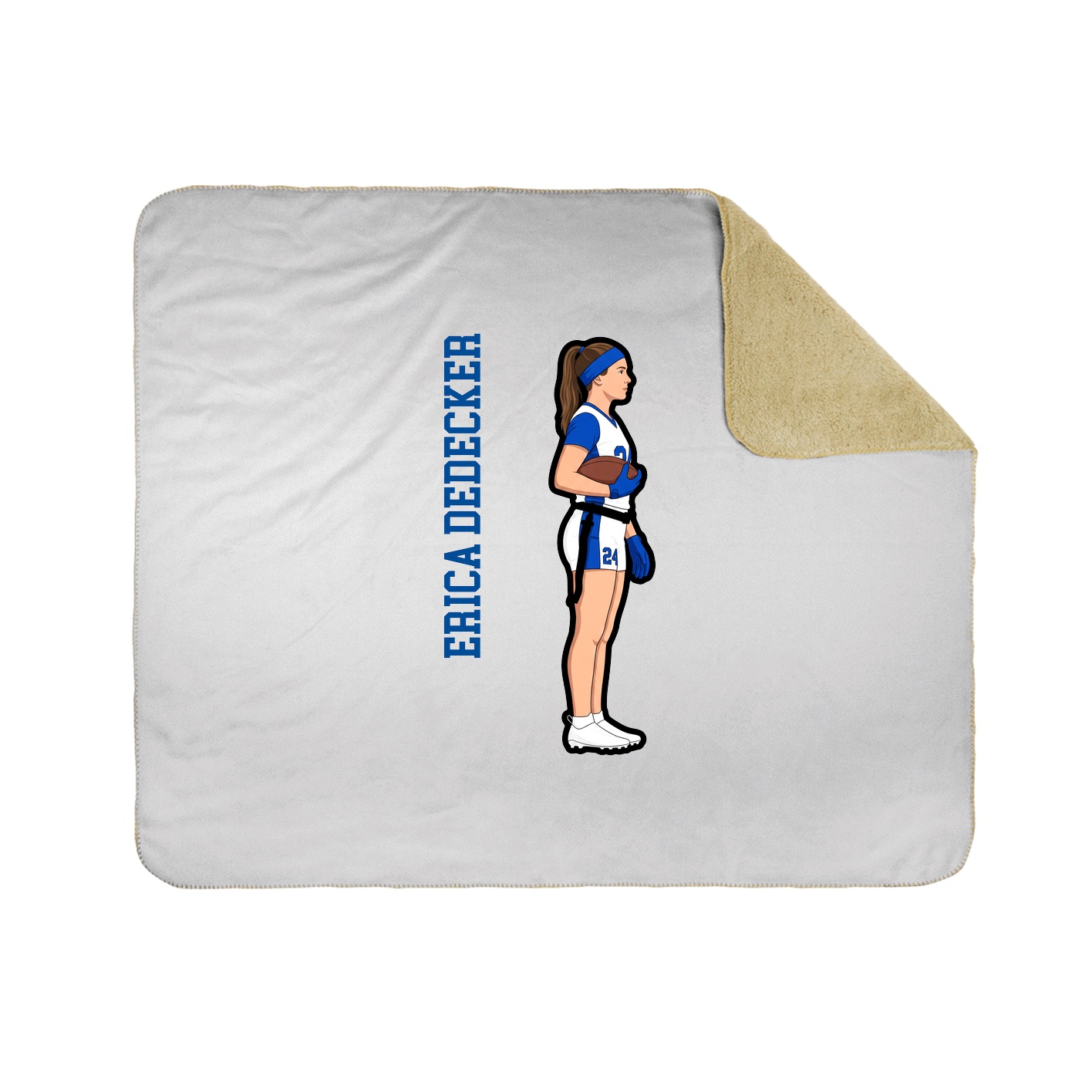 Throw Blanket — Name Vertical in White