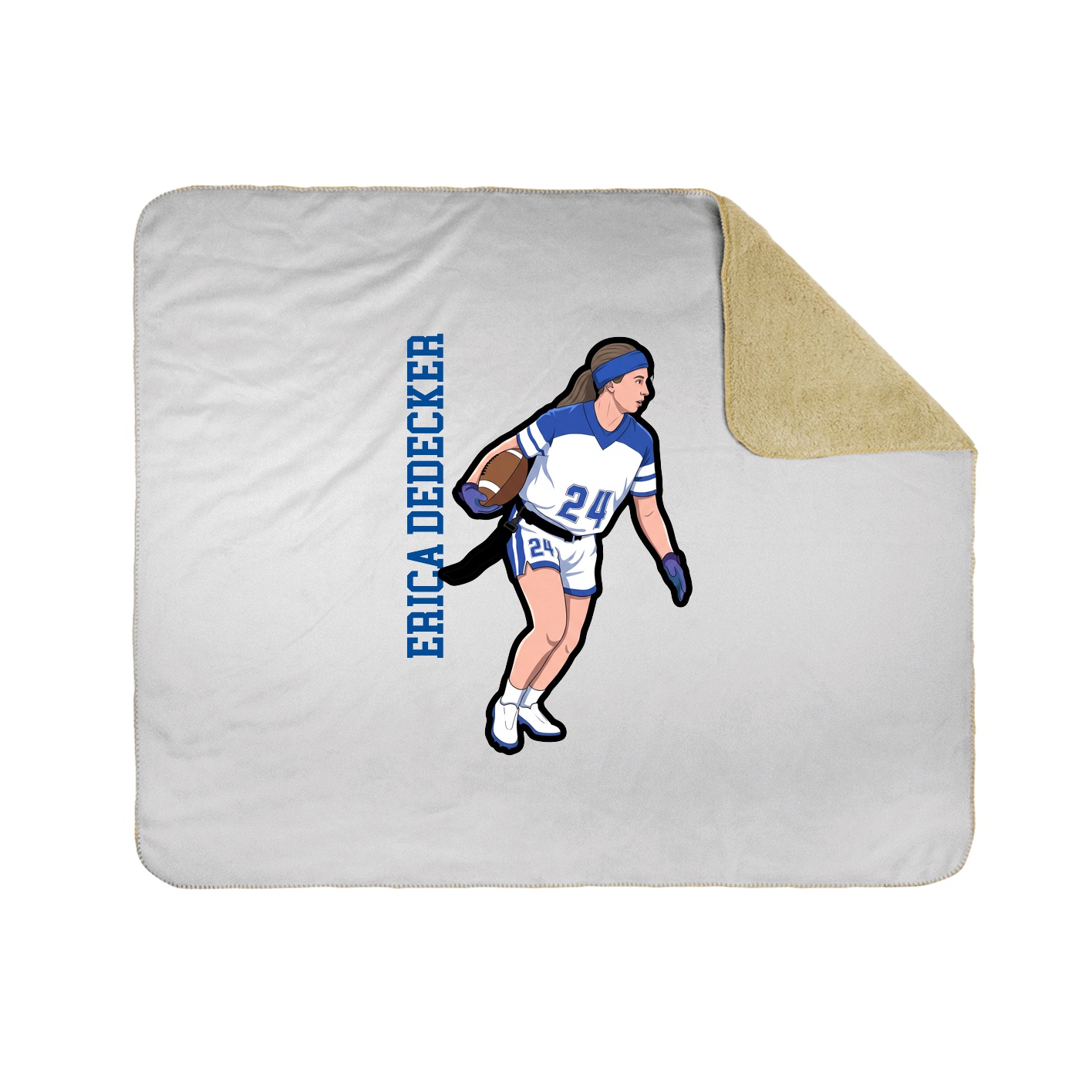 Throw Blanket — Name Vertical in White
