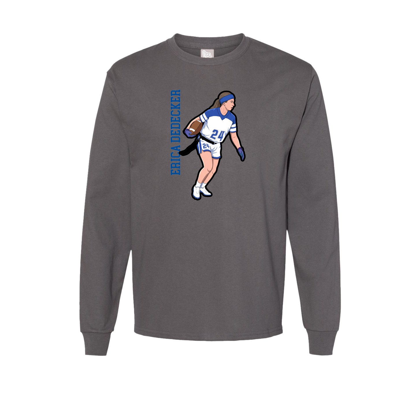 Long Sleeve Tee — Name Vertical in Grey
