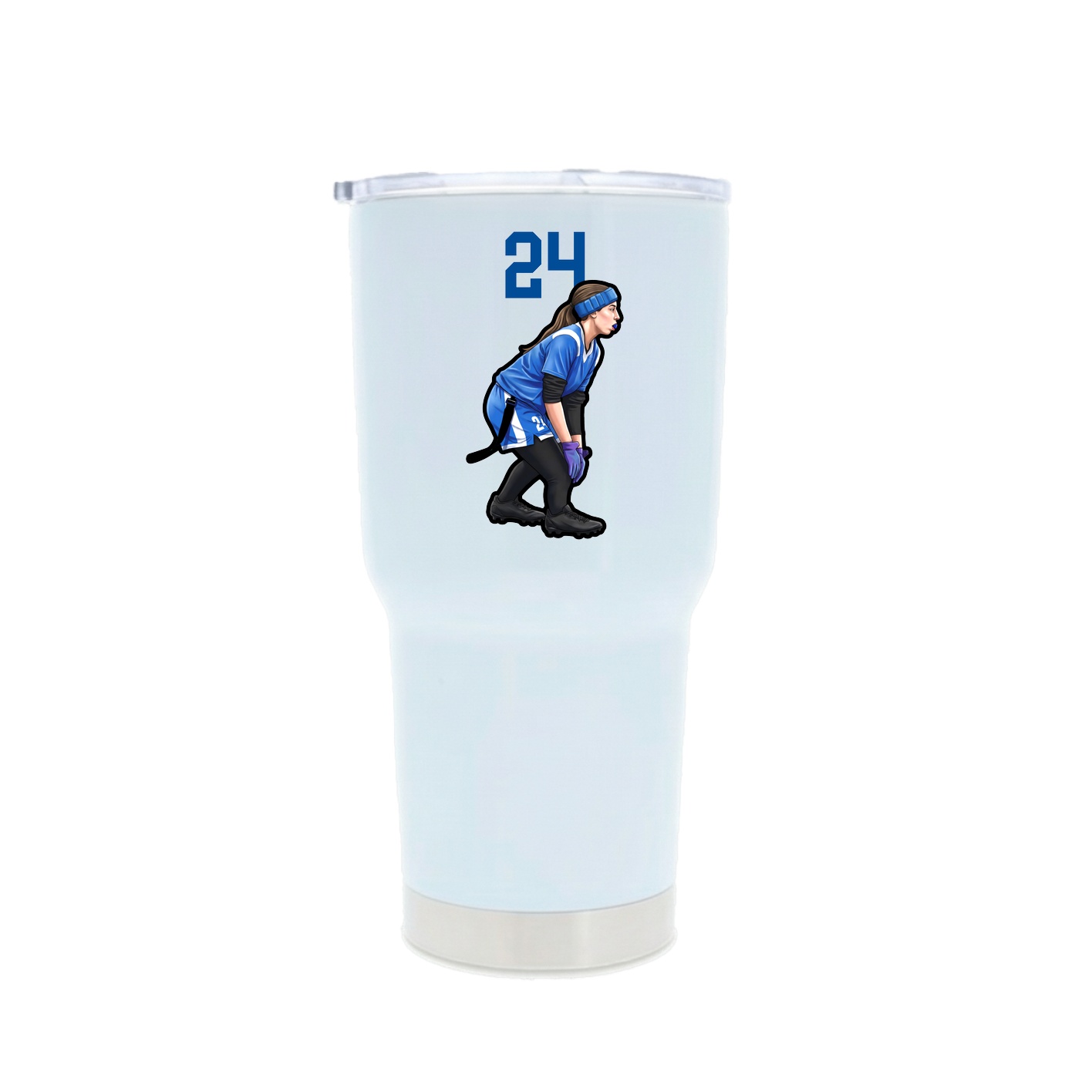 30oz Stainless Steel Tumbler — Number Top in White