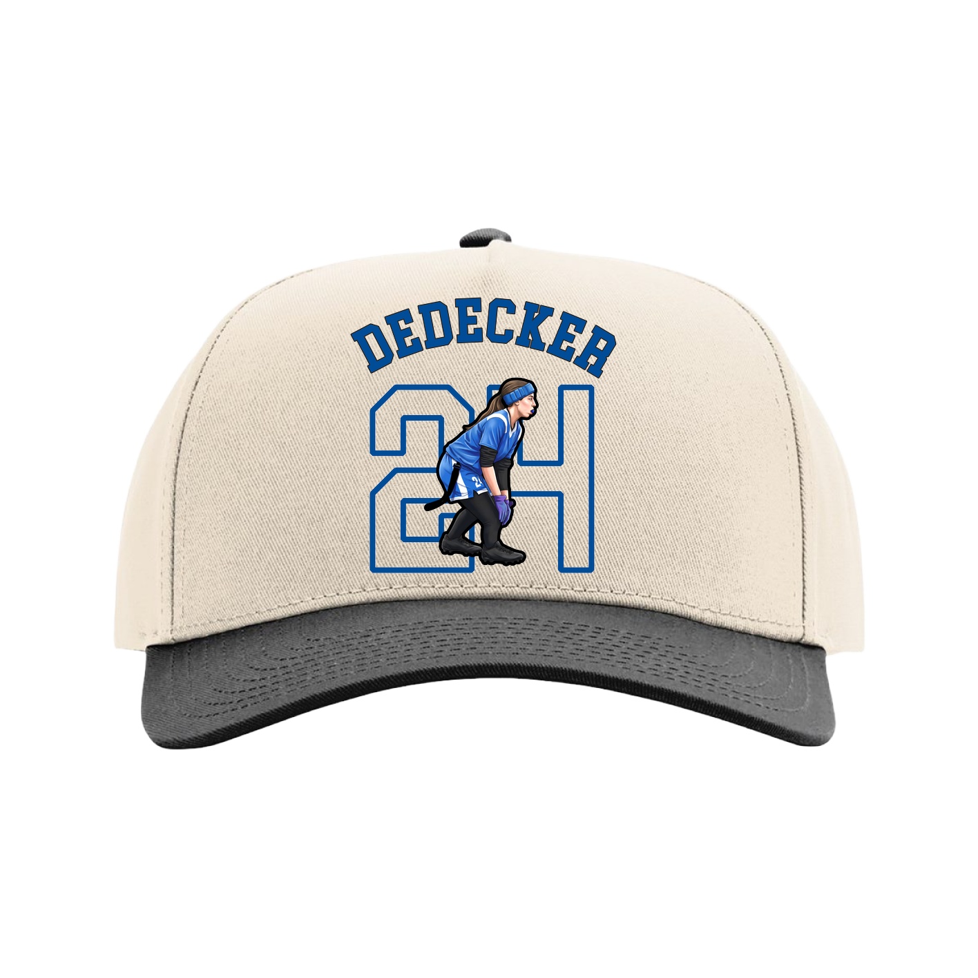 Full Fabric Five-Panel Champ Cap — Shirsey Arch in Cream/Black