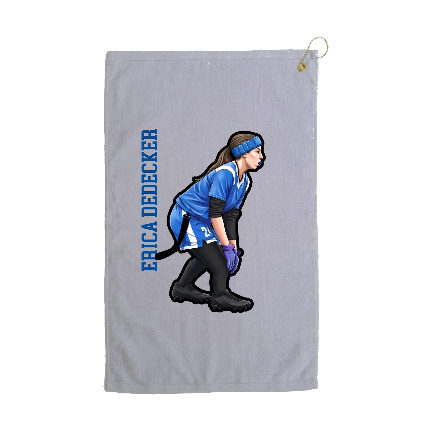 Golf Towel — Name Vertical in Grey