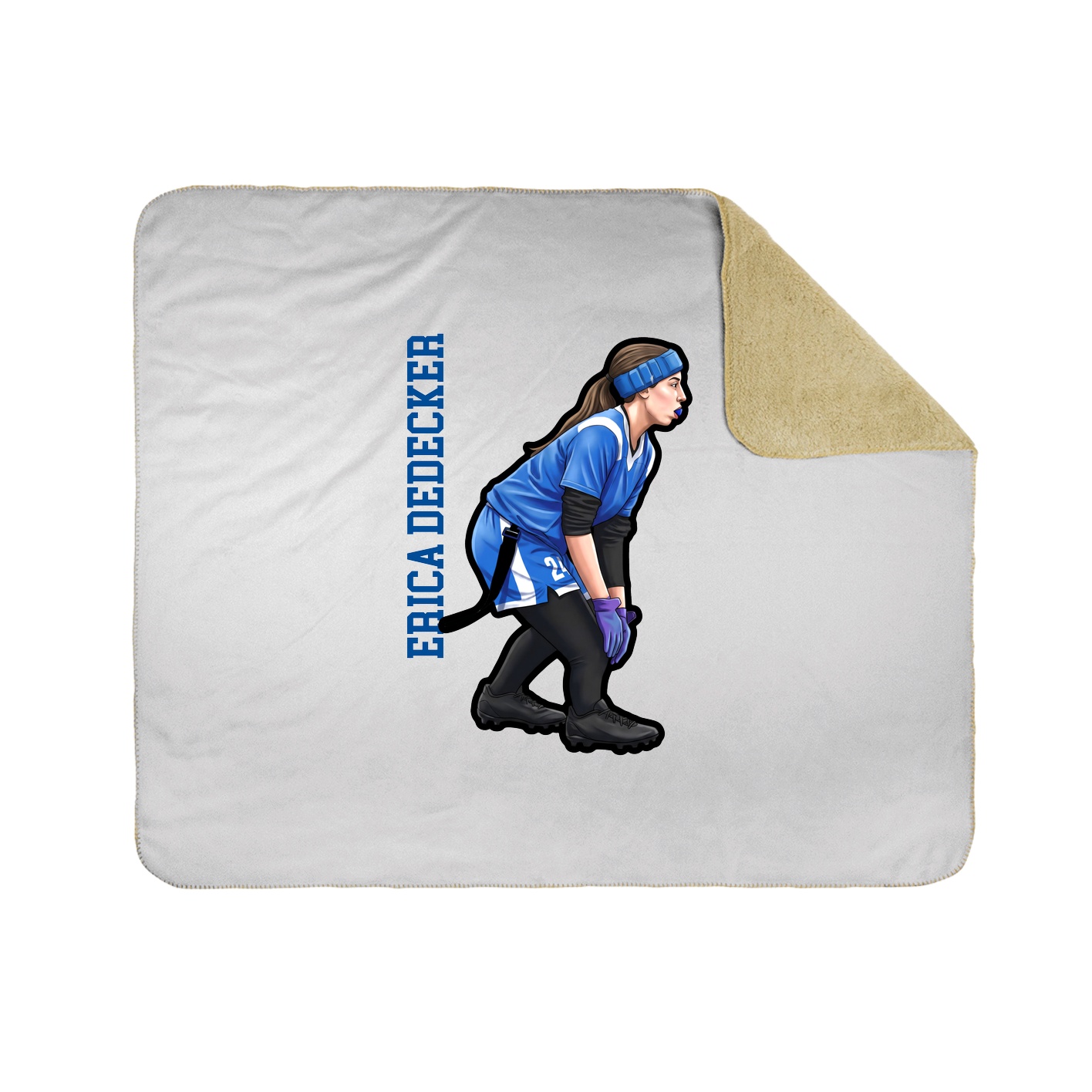 Throw Blanket — Name Vertical in White