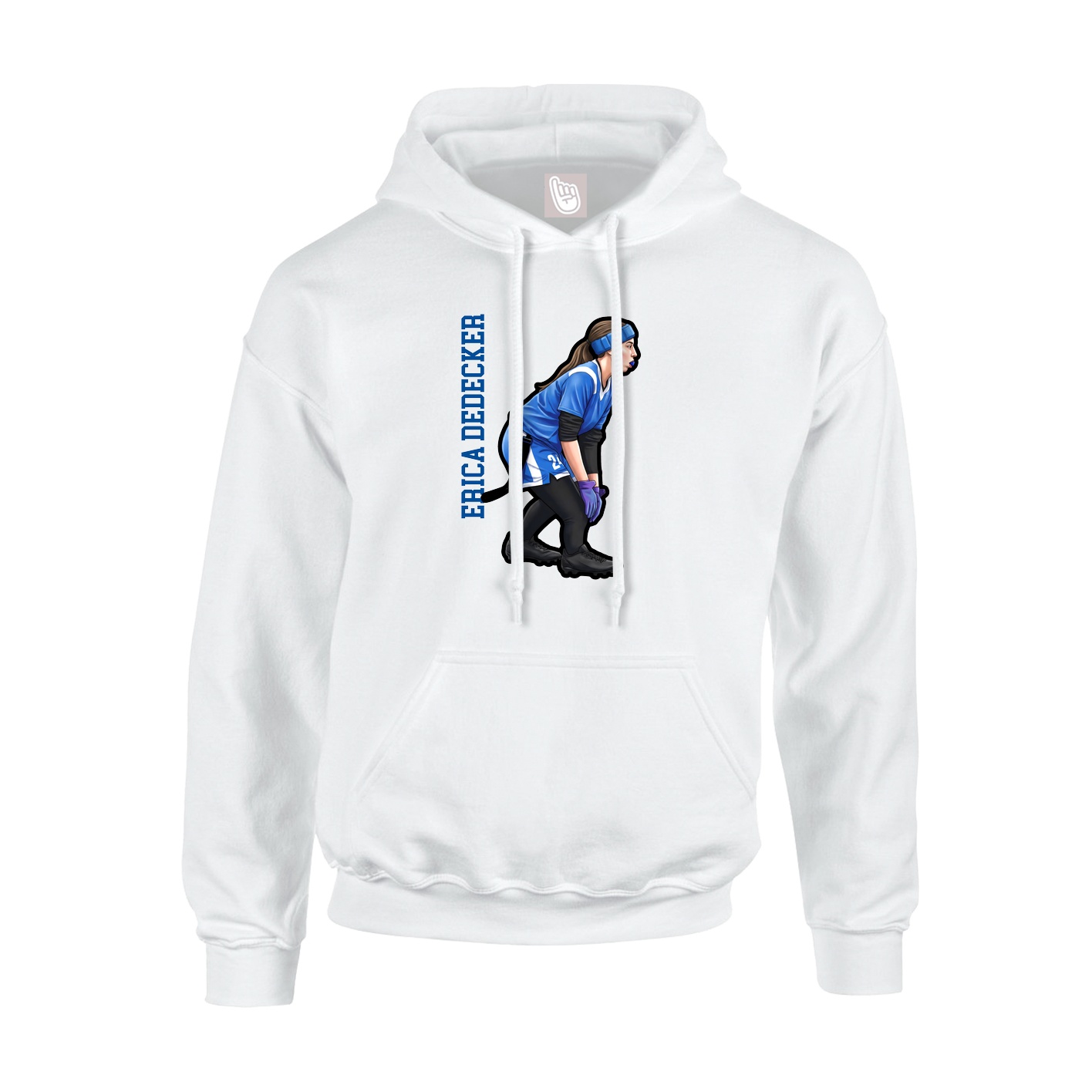 Youth Hoodie — Name Vertical in White